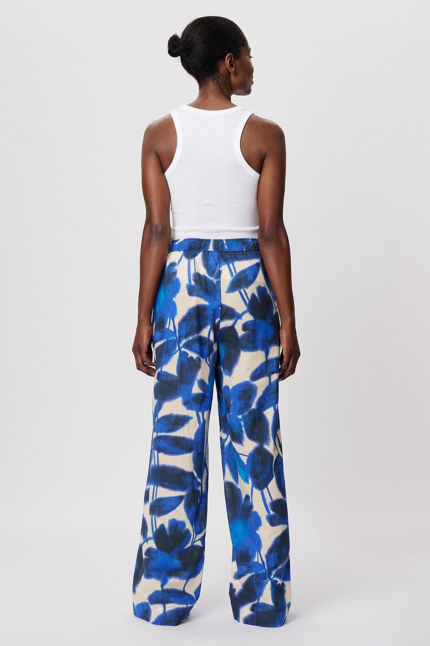 COTTON VOILE PRINT PANTS CORNFLOWER 2