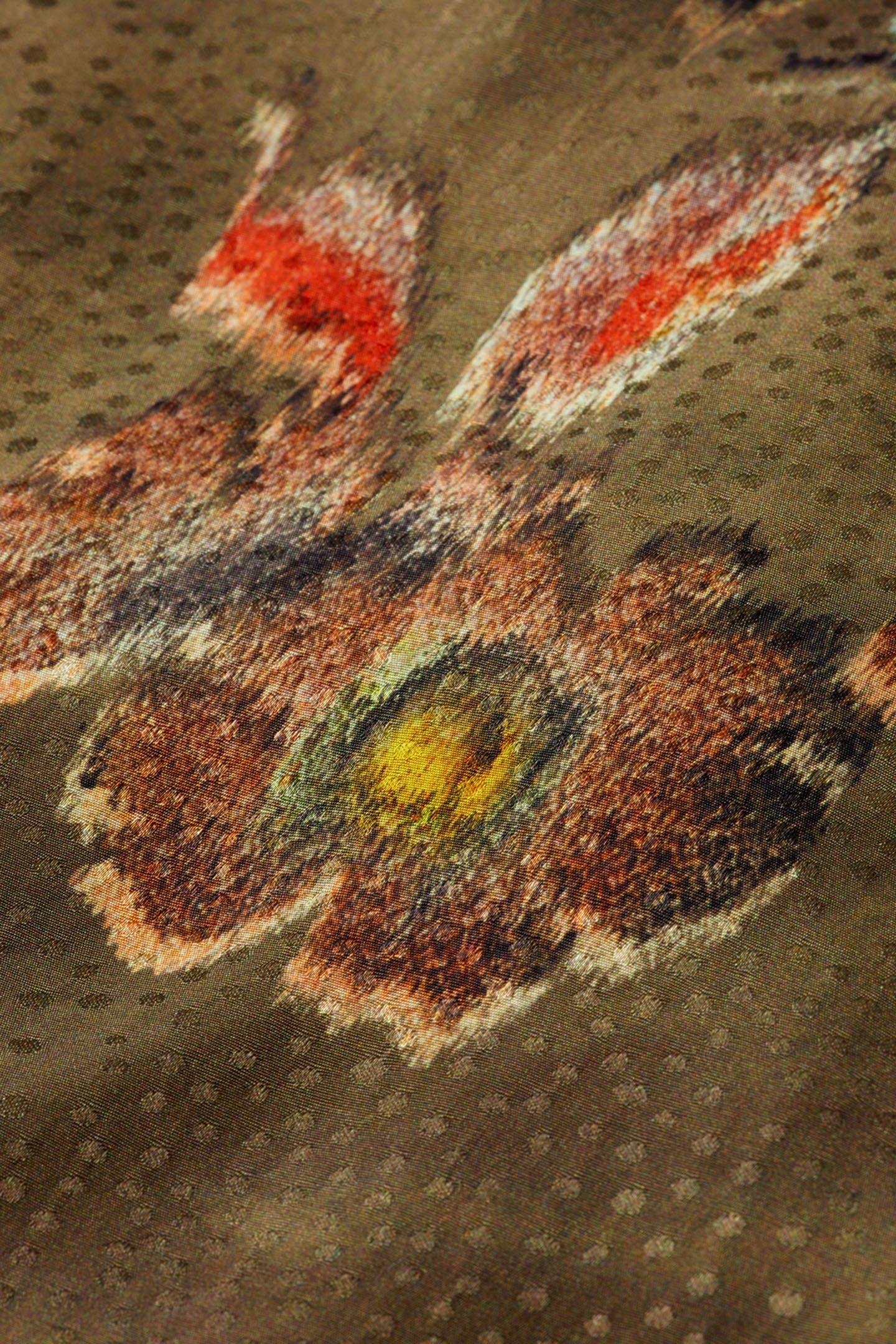 MINI VISCOSE JACQUARD WRAP DRESS POETRY TAPESTRY MILITARY 8