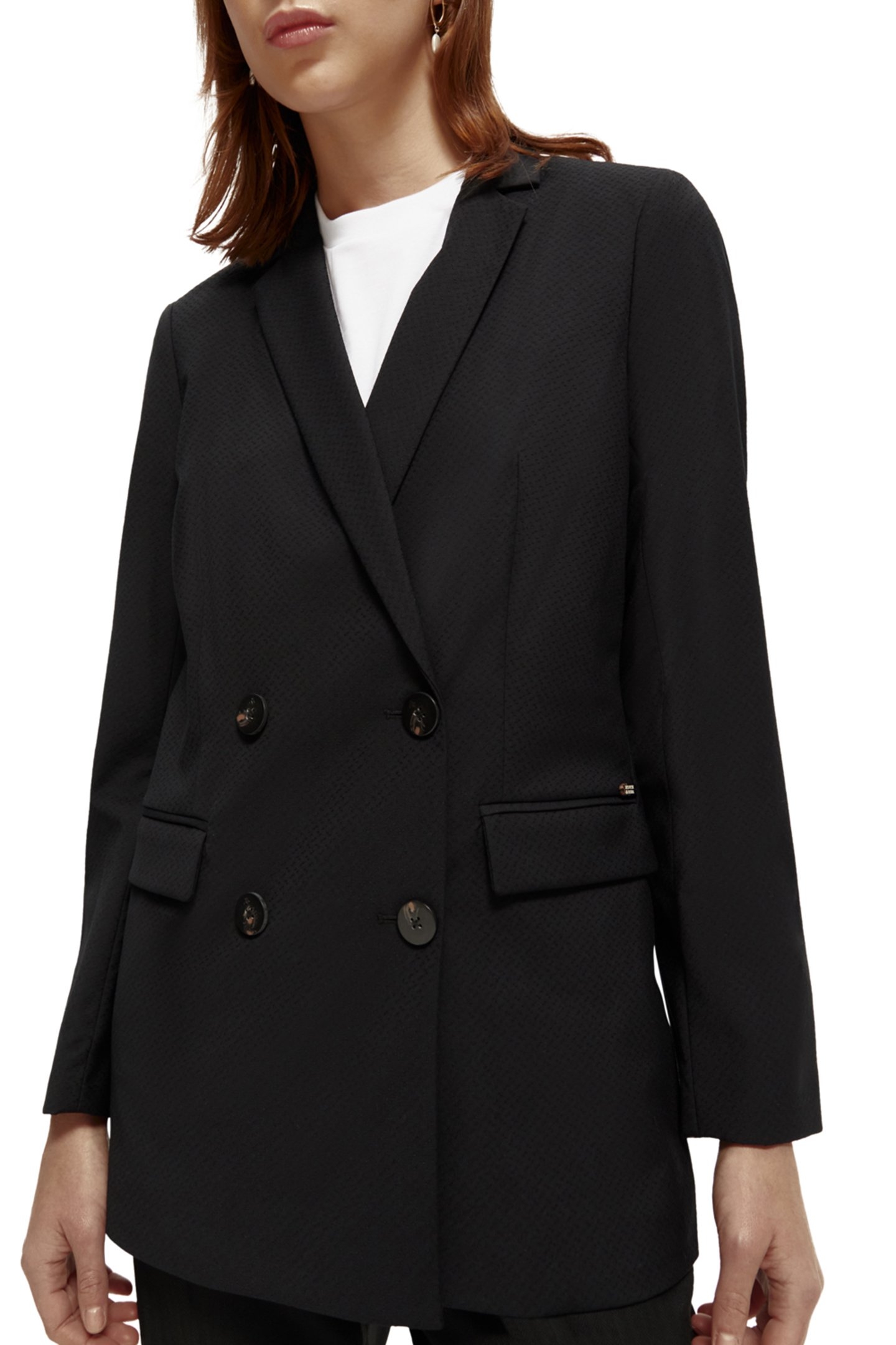 DOUBLE BREASTED TAILORED BLAZER BLACK 5