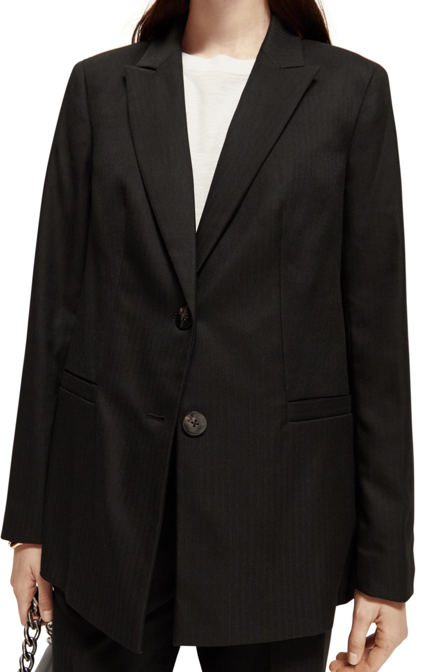 RELAXED FIT SINGLE BREASTED TAILORED BLAZER BLACK 4