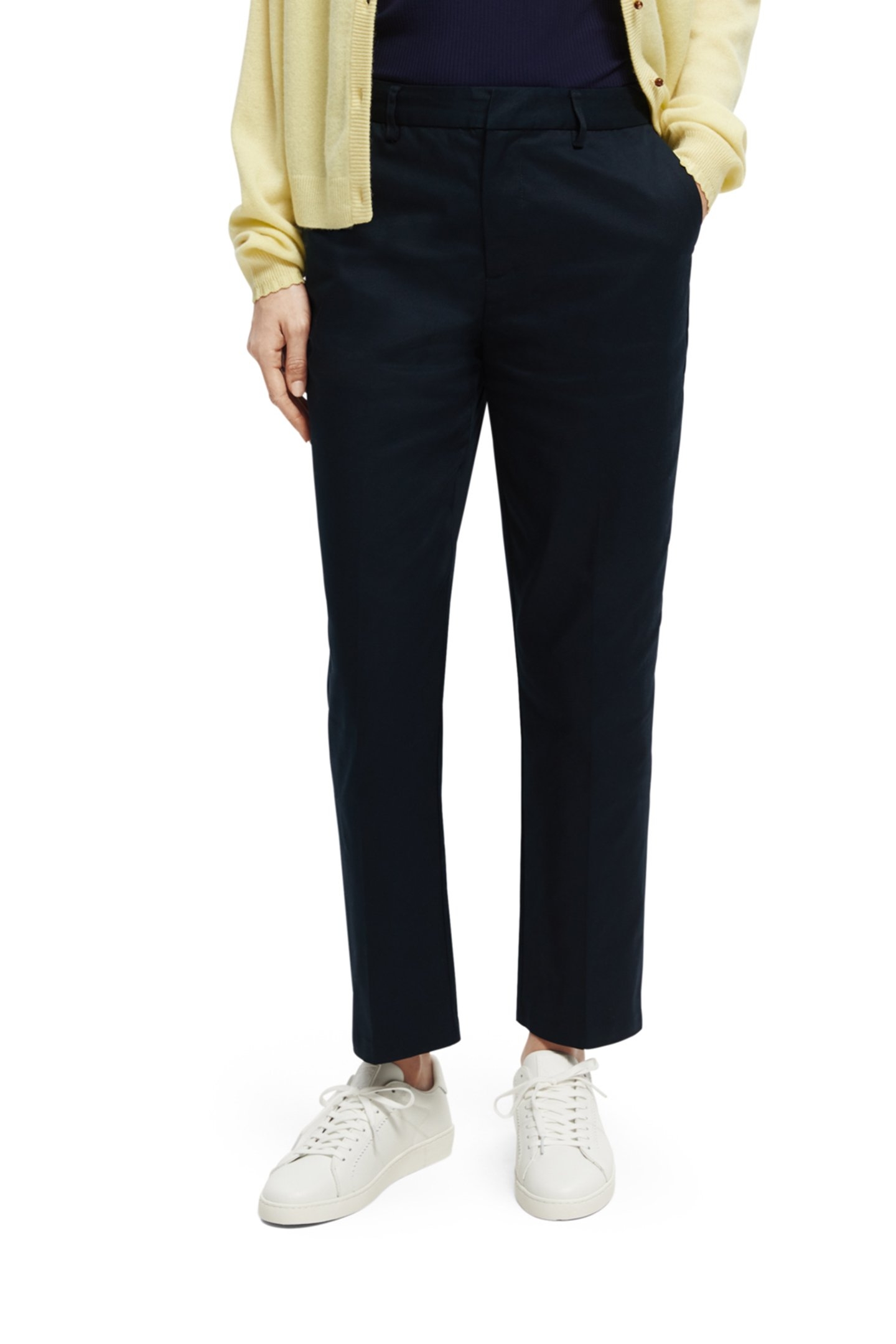 ABOTT - MID RISE TAPERED CHINO IN ORGANIC COTTON NIGHT 1