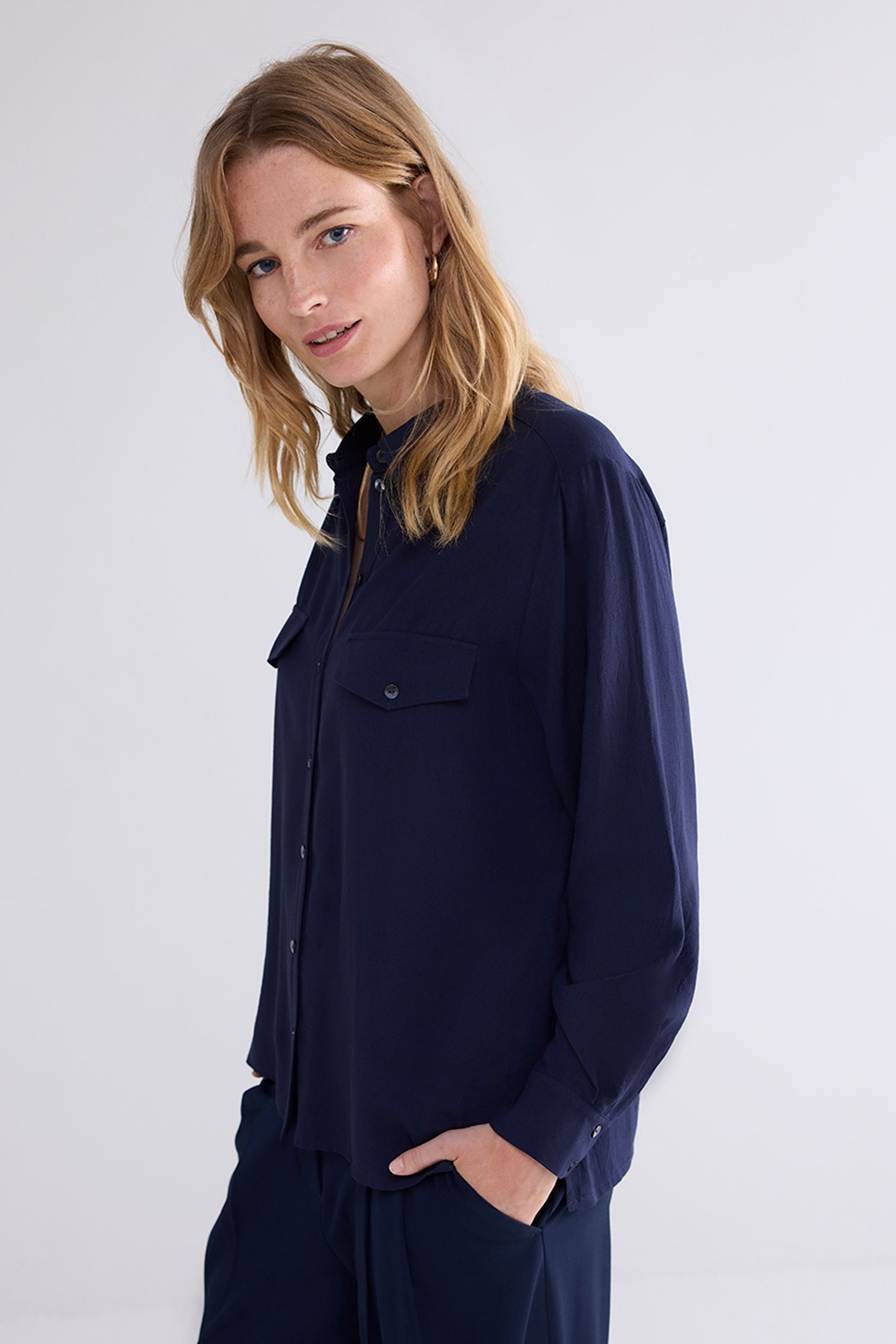 BLOUSE VISCOSE MIDNIGHT BLUE 3