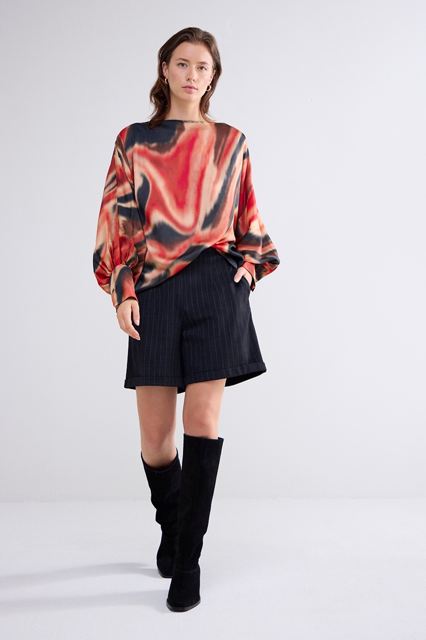 TOP BATSLEEVES BLURY PRINT MULTICOLOUR 2