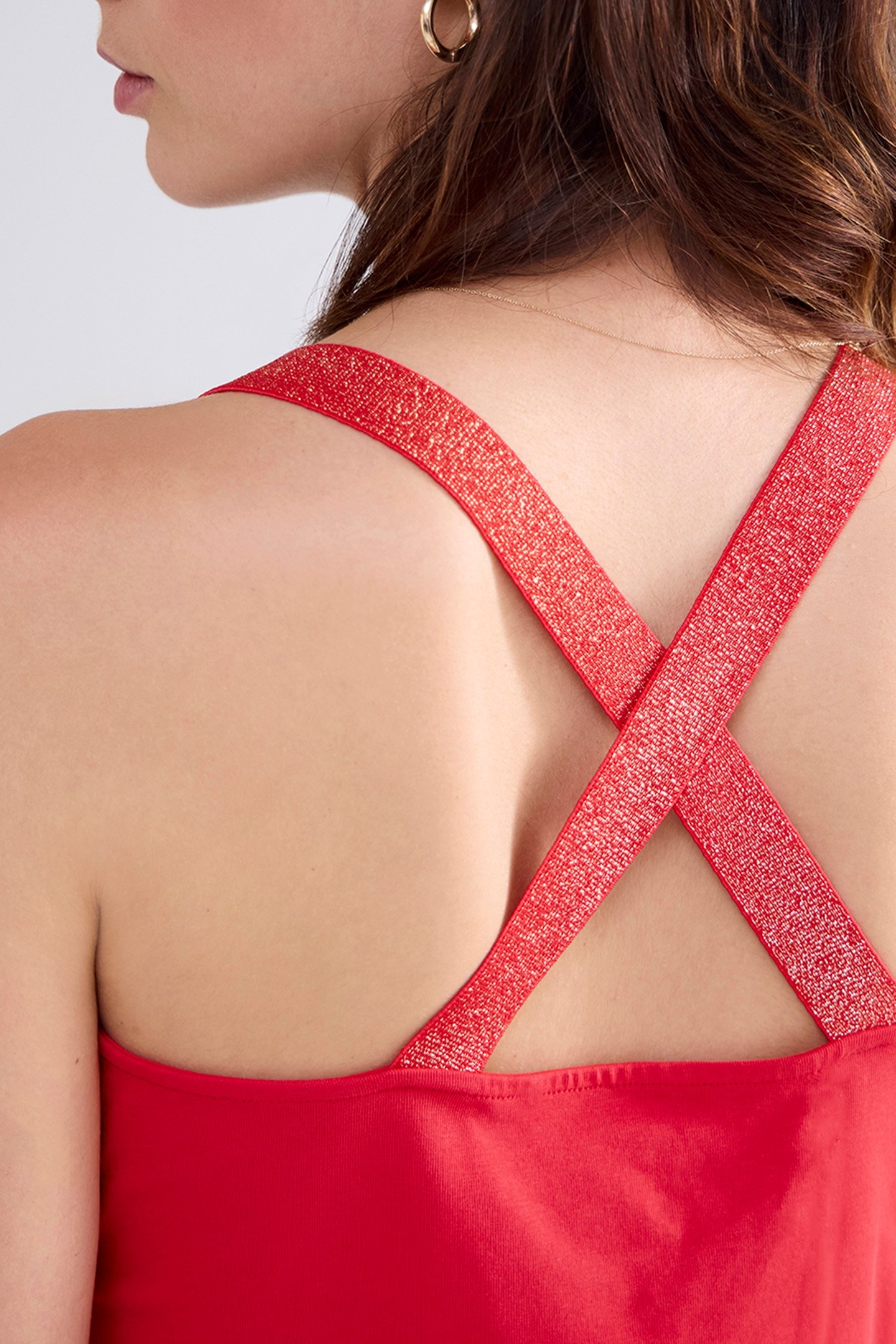 SINGLET CROSSBAND COTTON ELASTANE BASICS TRUE RED 4