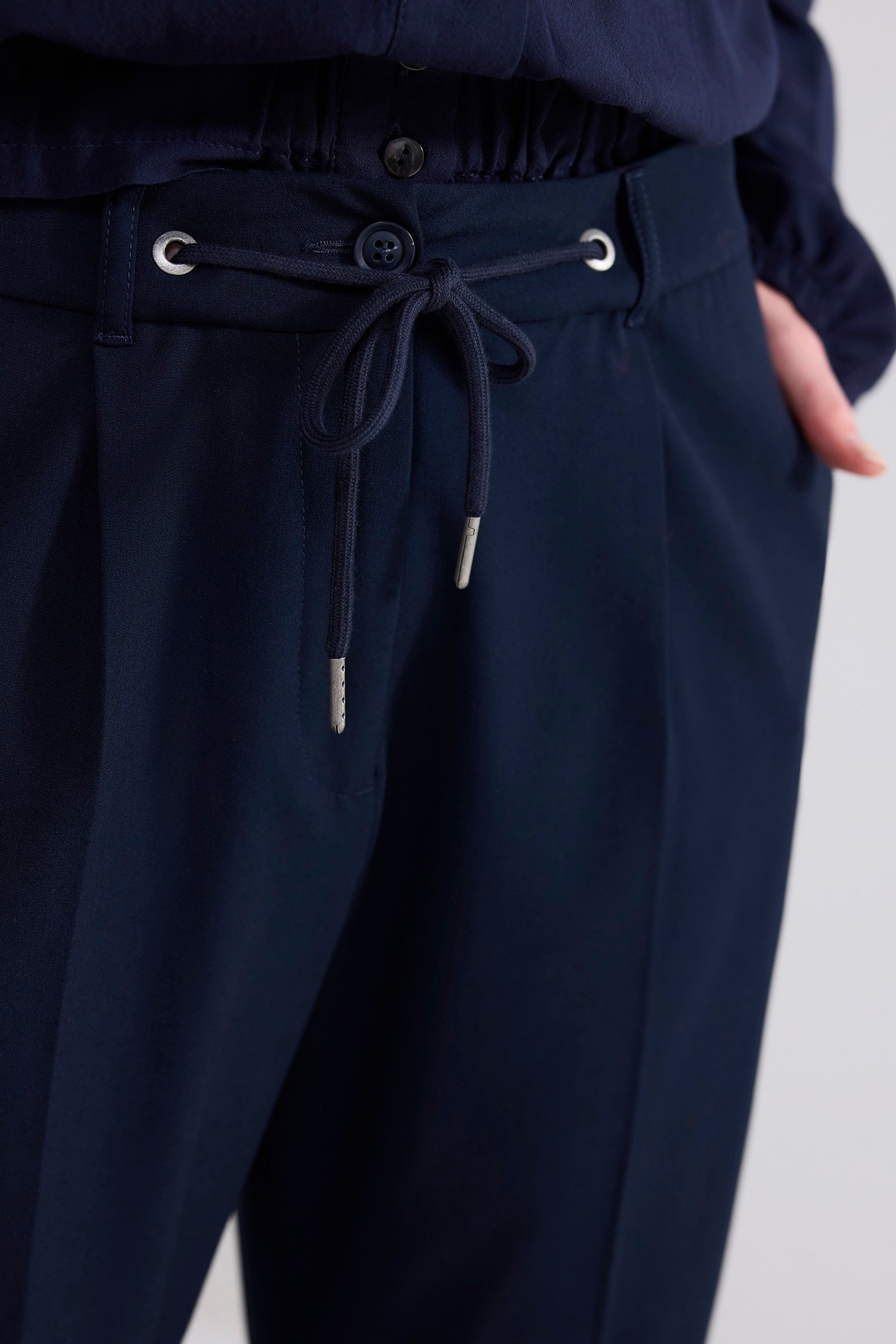 TROUSERS VISCOSE BLEND STRETCH MIDNIGHT BLUE 4
