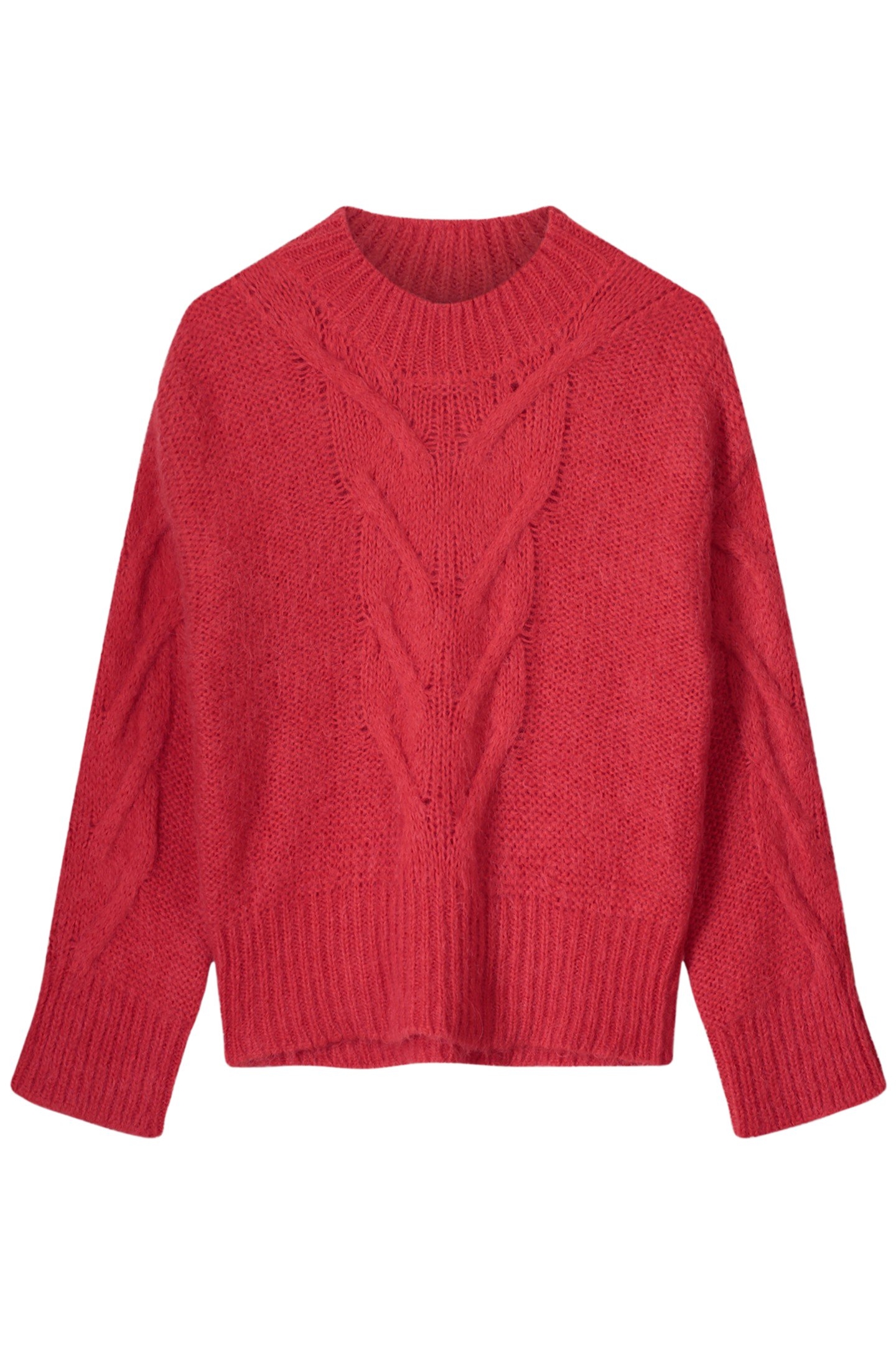 SWEATER BIG CABLE KNIT TRUE RED 3