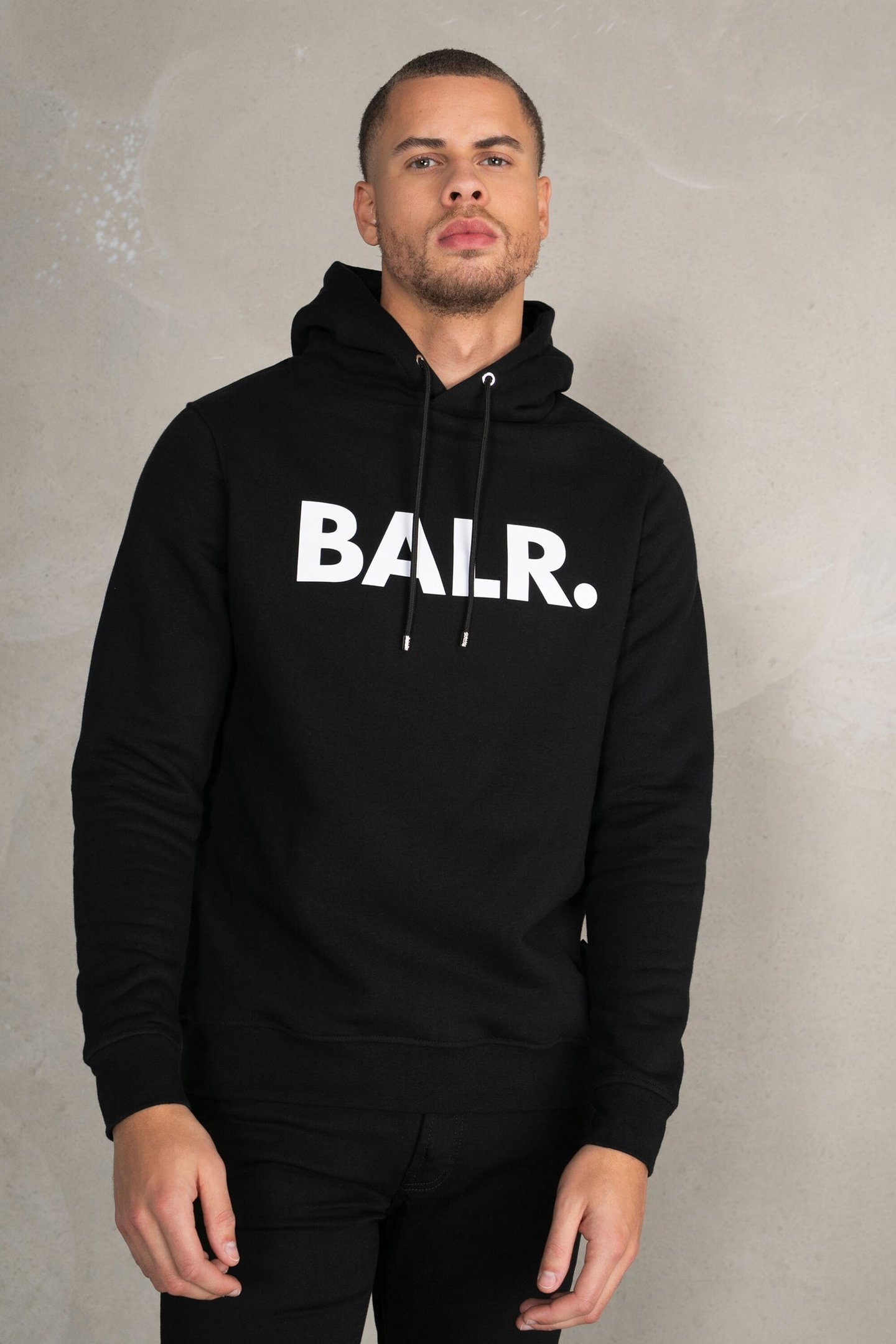 BRAND STRAIGHT HOODIE JET BLACK 1