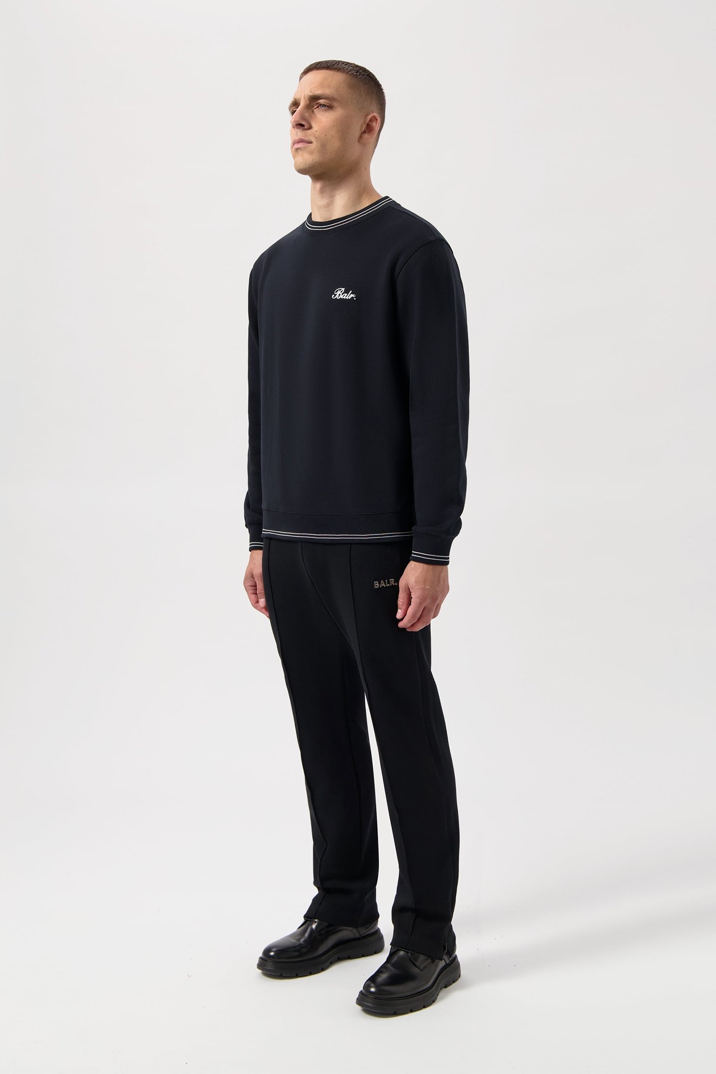 TAPE STRIPED CREWNECK JET BLACK 6