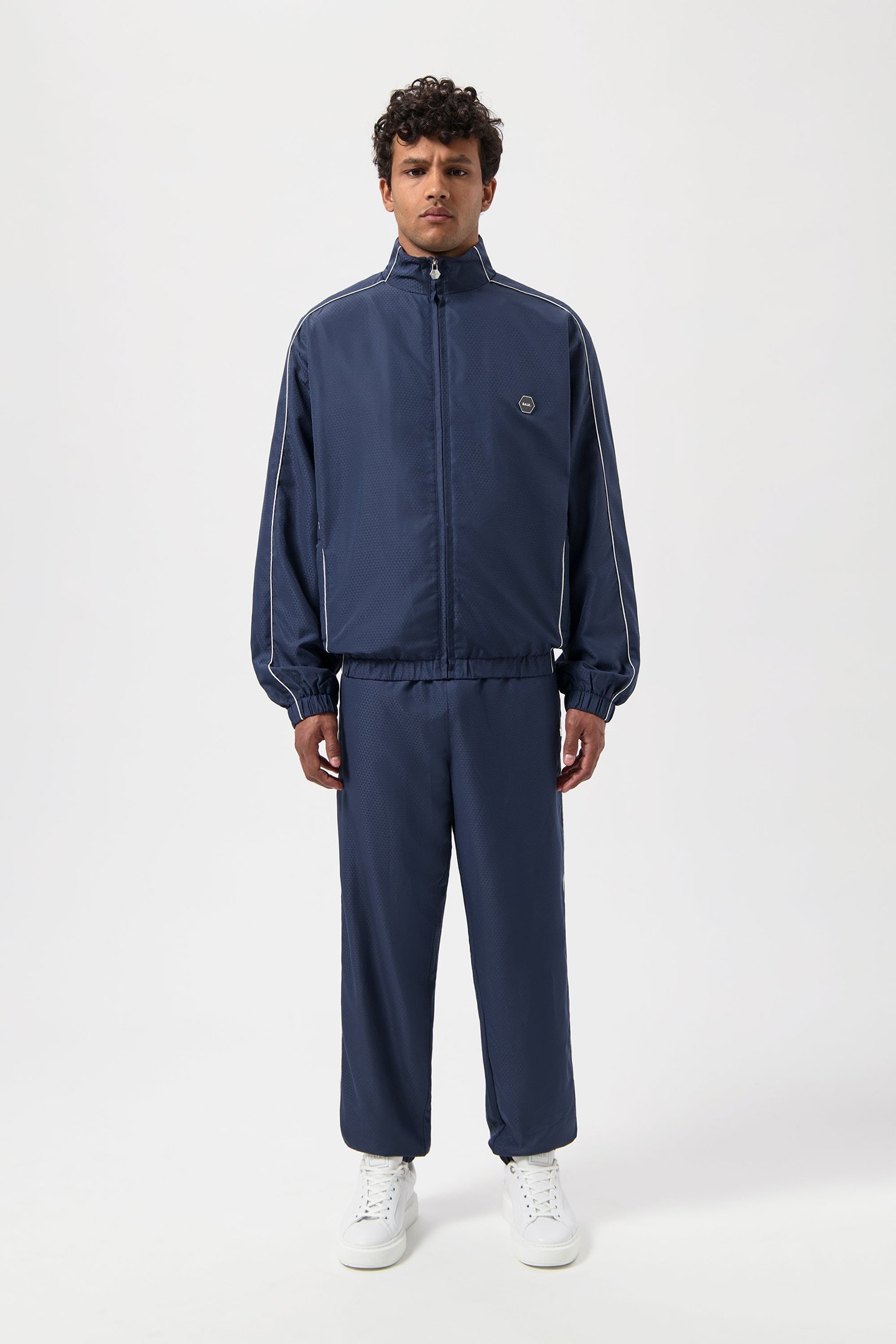 JACQUARD RELAXED TRACK JACKET SPACE NAVY 1