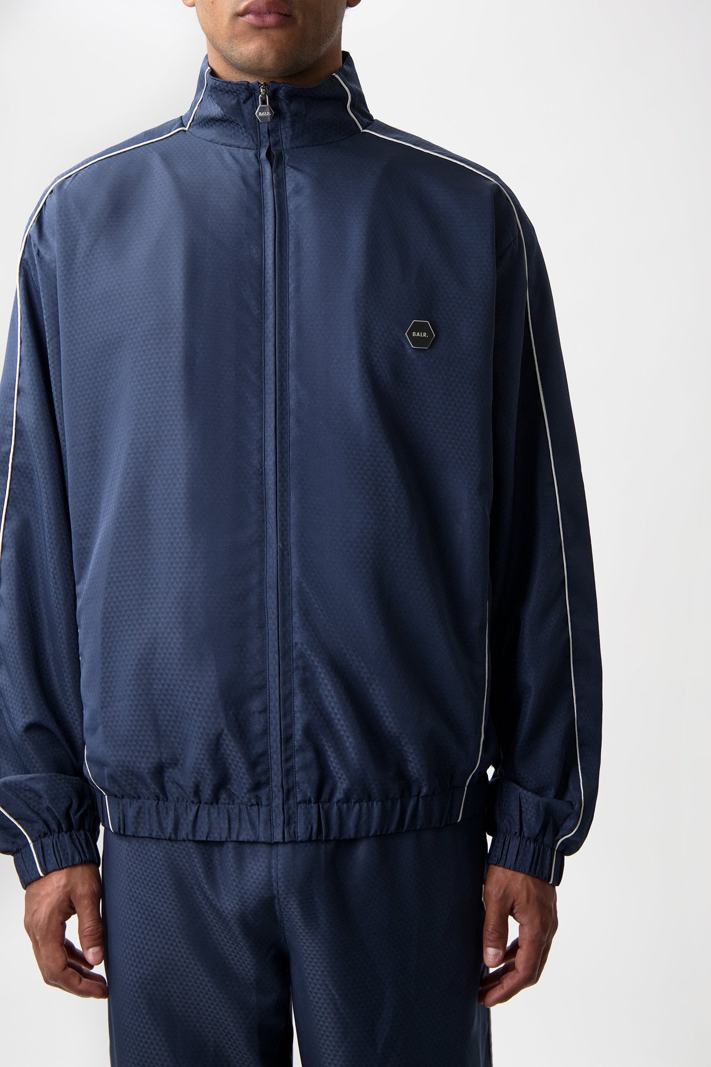 JACQUARD RELAXED TRACK JACKET SPACE NAVY 6