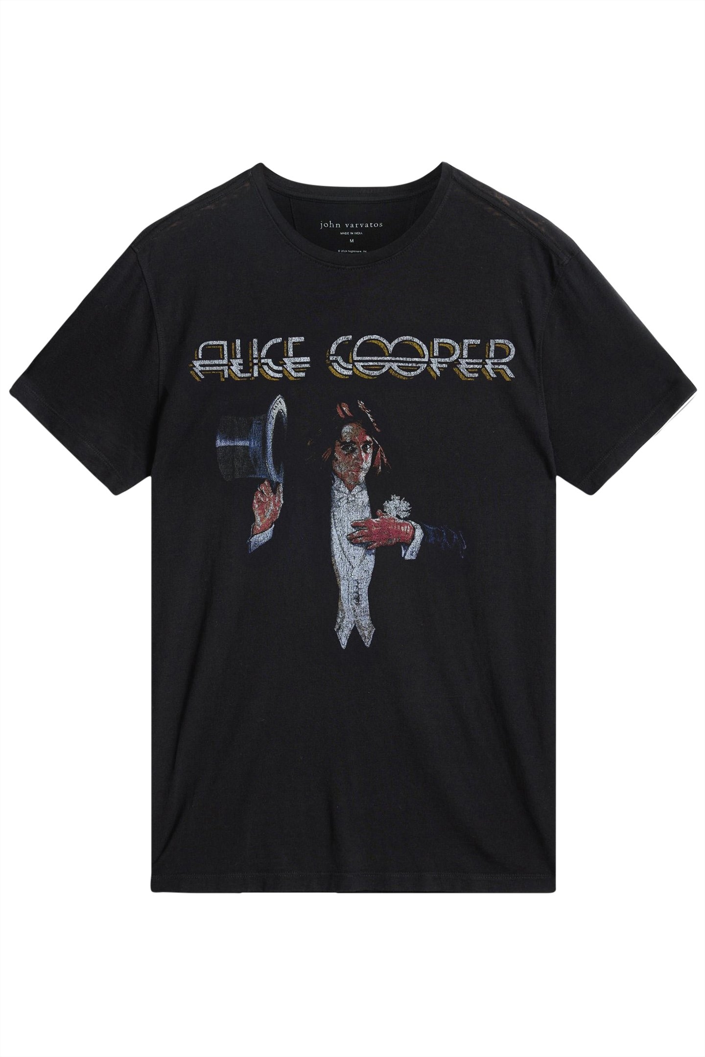 SS CREW TEE - ALICE COOPER TOP HAT BLACK 2
