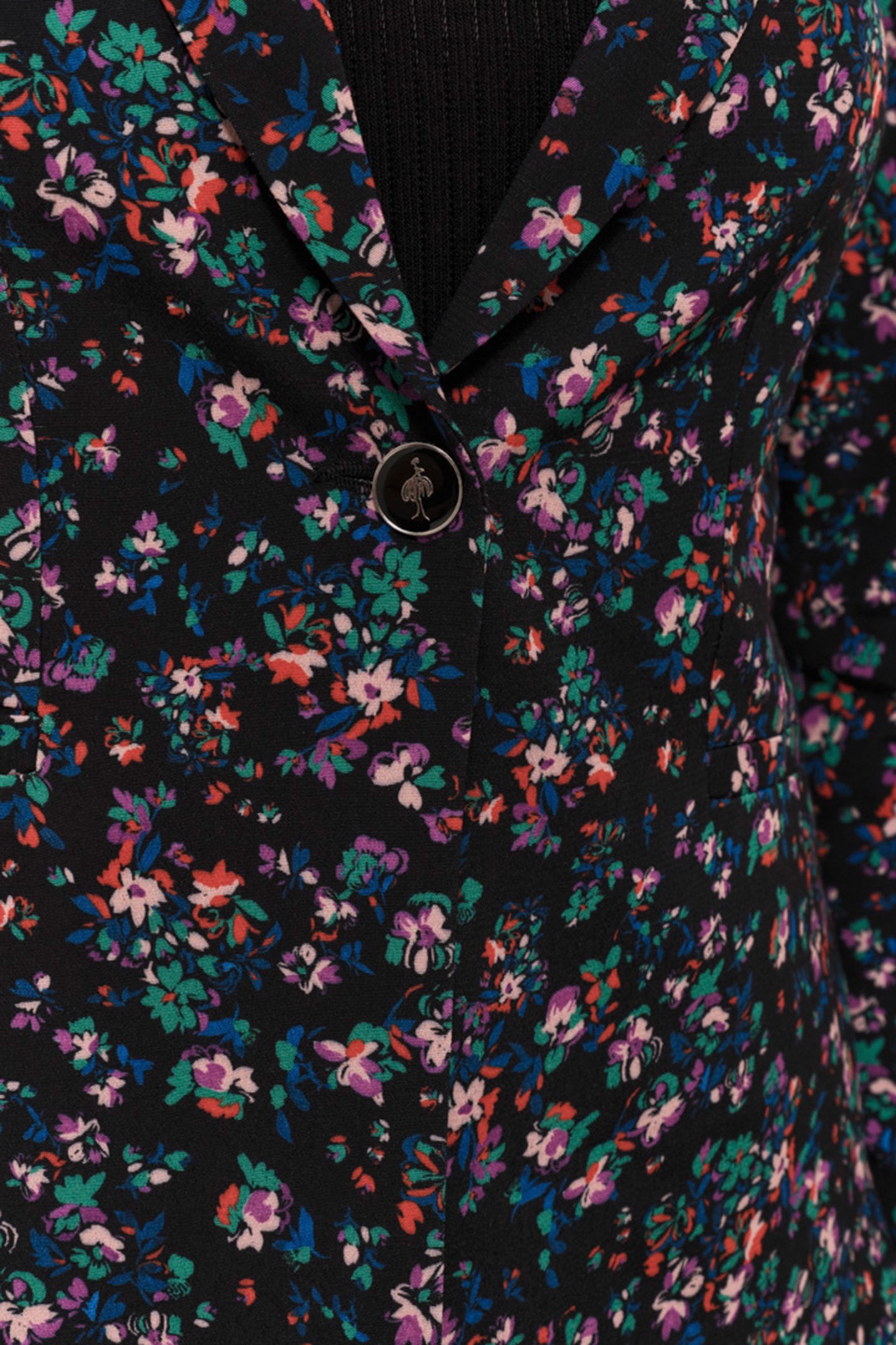 VEZELY - BLACK SUIT JACKET WITH NIGHT GARDEN PRINT 6