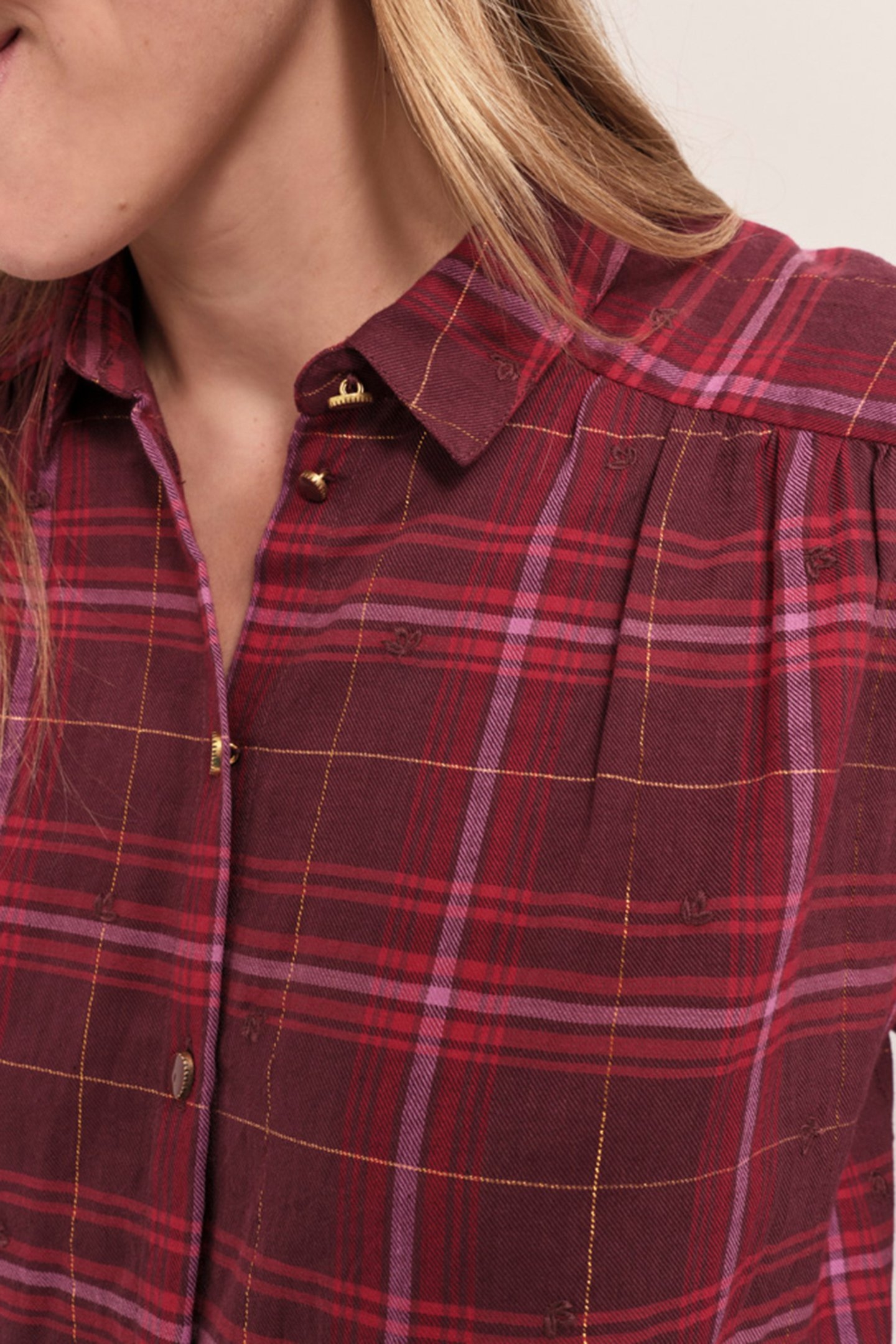 CONNIE - PASSION SHIRT WITH CHECK PATTERN AND EMBROIDERY 4