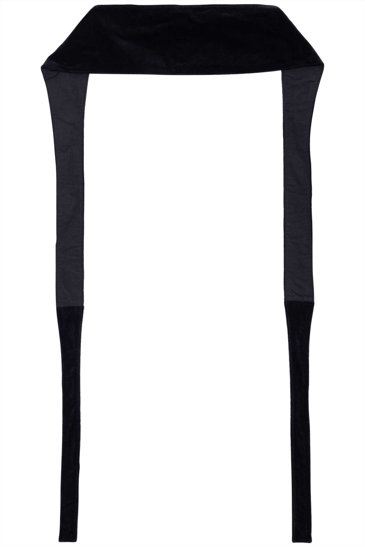 SMOOTH VELVET BLACK DRESS BELT WITH TIE 4