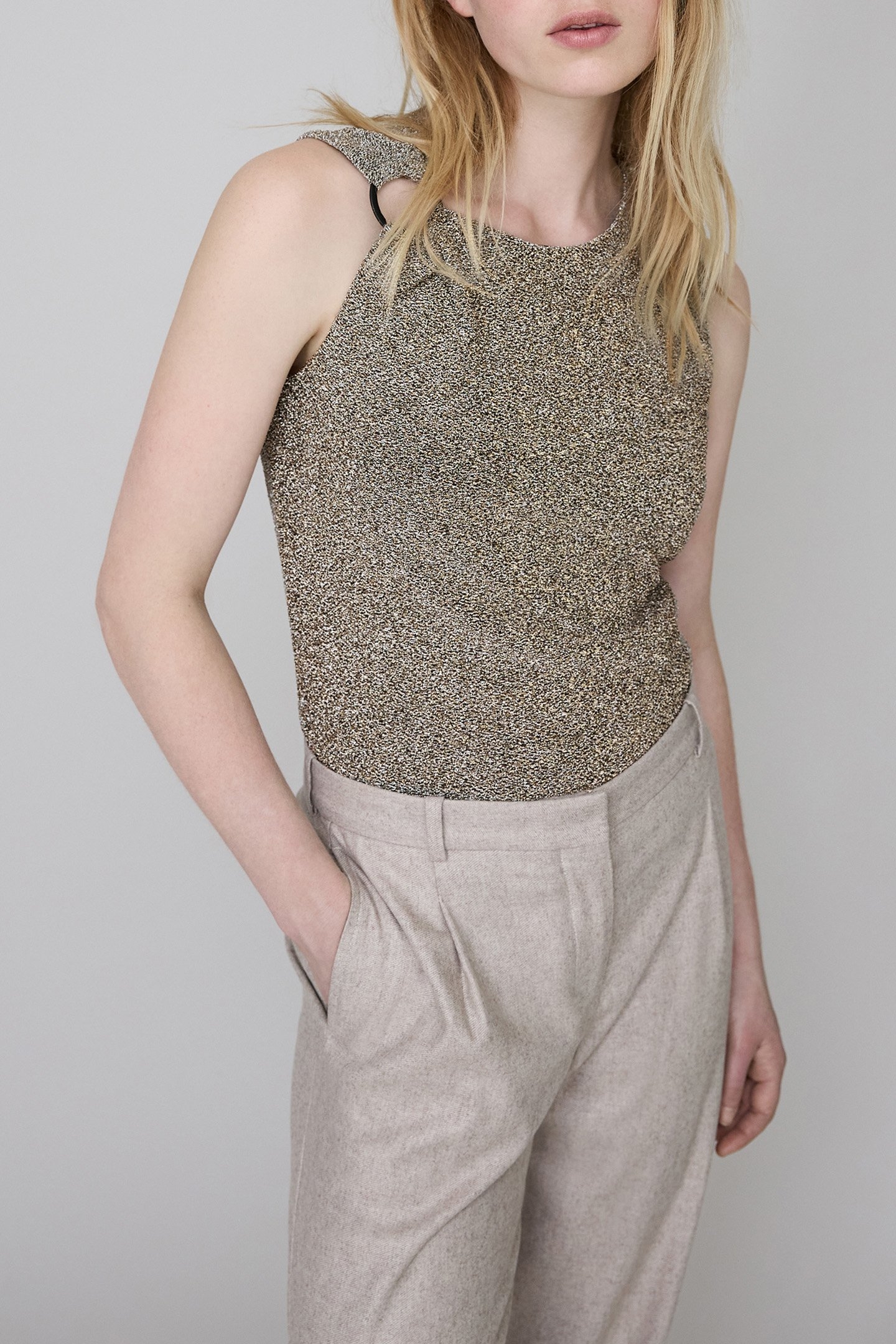 PURE EDITION-ASYMMETRICAL LUREX MESH  TOP 1