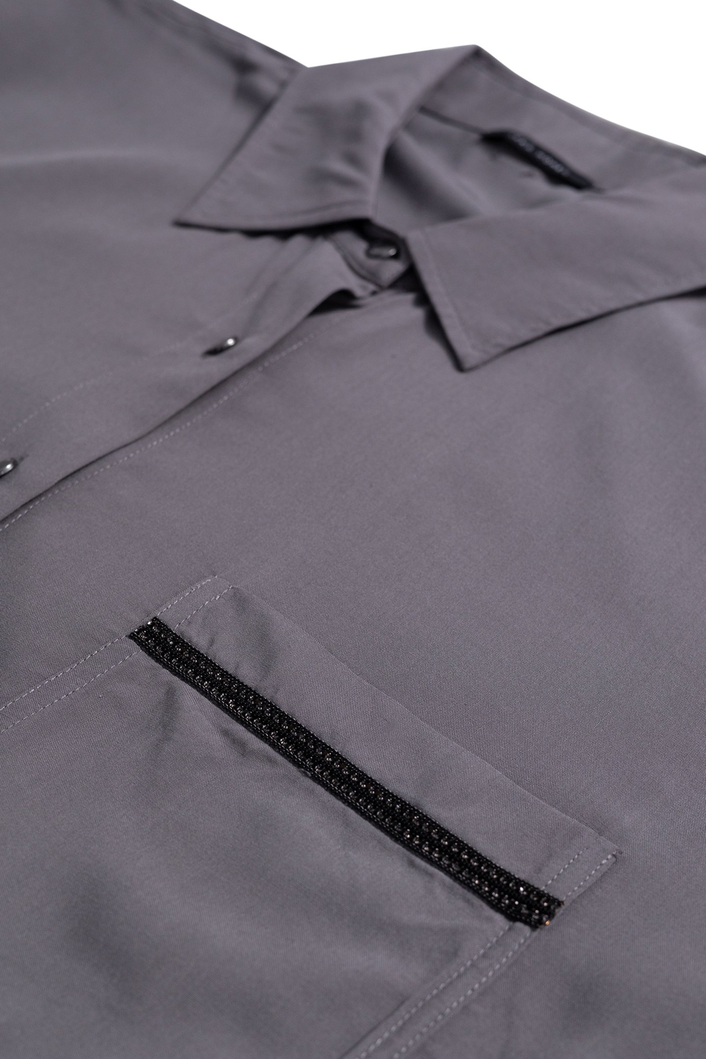 MEDIUM GRAY OVERSIZED SHIRT WITH JEWEL DETAIL 3