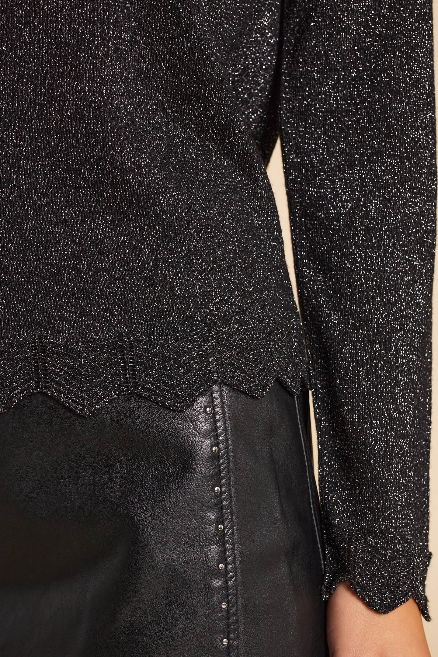 BLACK SEQUINED KNIT SWEATER 6