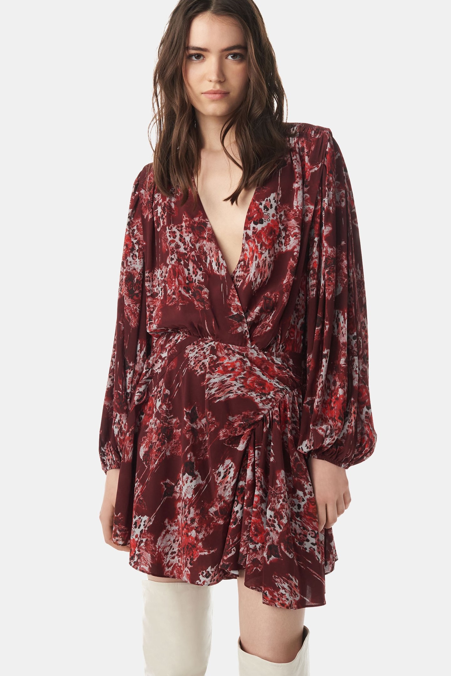 AZULA DRESS MULTICO BURGUNDY 1