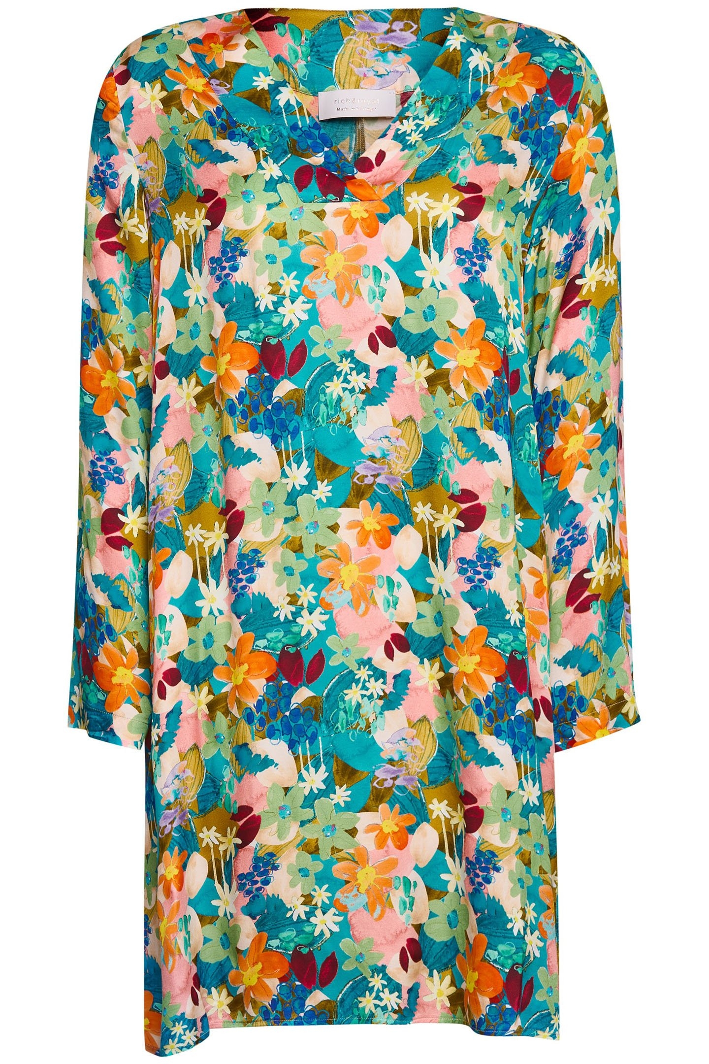 PRINTED V-NECK MINI DRESS WITH FLOWER PRINT RECYCLED ORIGINA 4