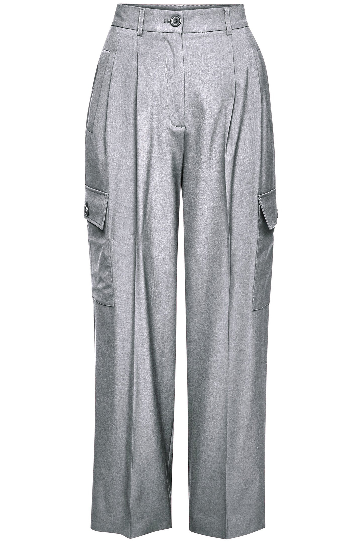 CARGO PANTS WITH PLEAT PEBBLE GREY 4
