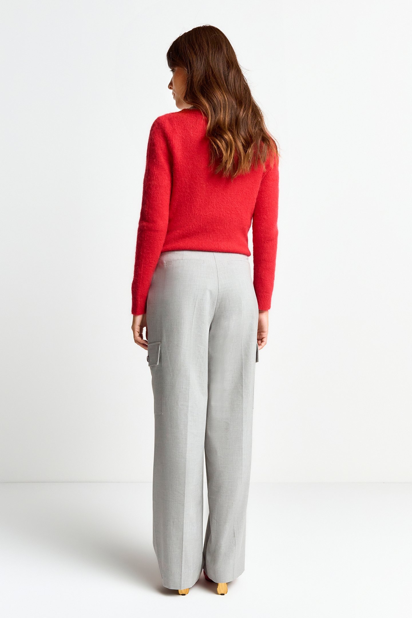 CARGO PANTS WITH PLEAT PEBBLE GREY 3