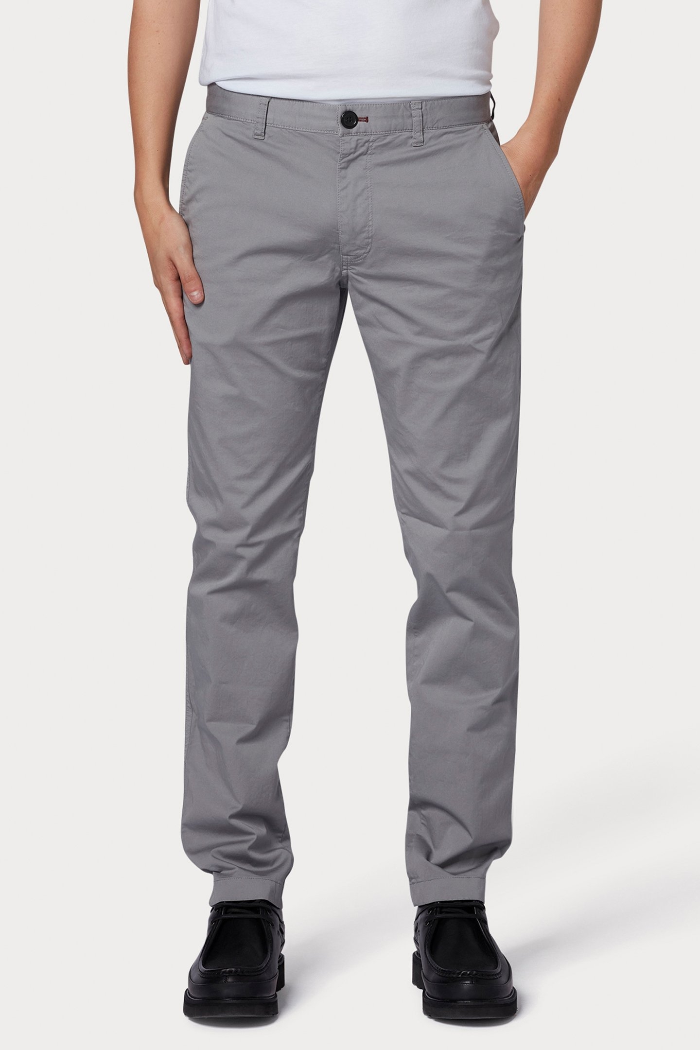 SLIM FIT STITCHED CHINO GREY 1