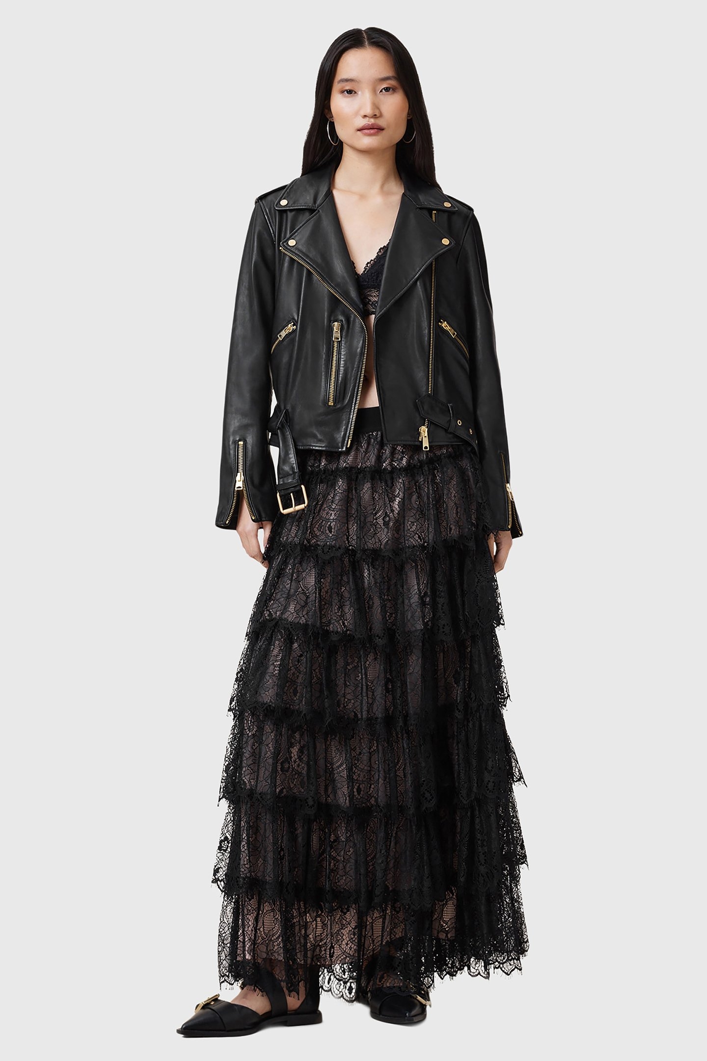 RORY LACE MAXI SKIRT BLACK 6