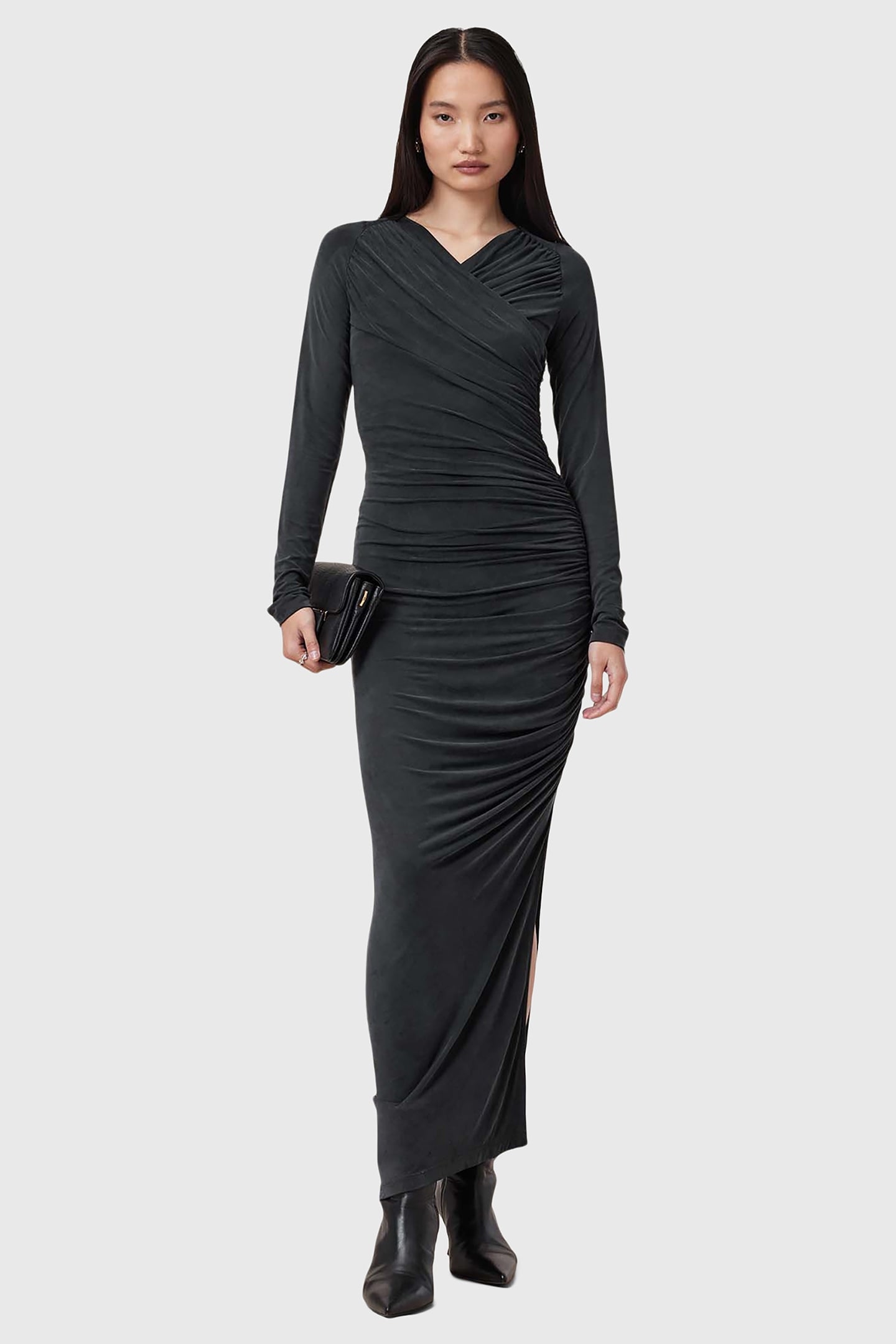HANAKO CUPRO DRESS BLACK 1