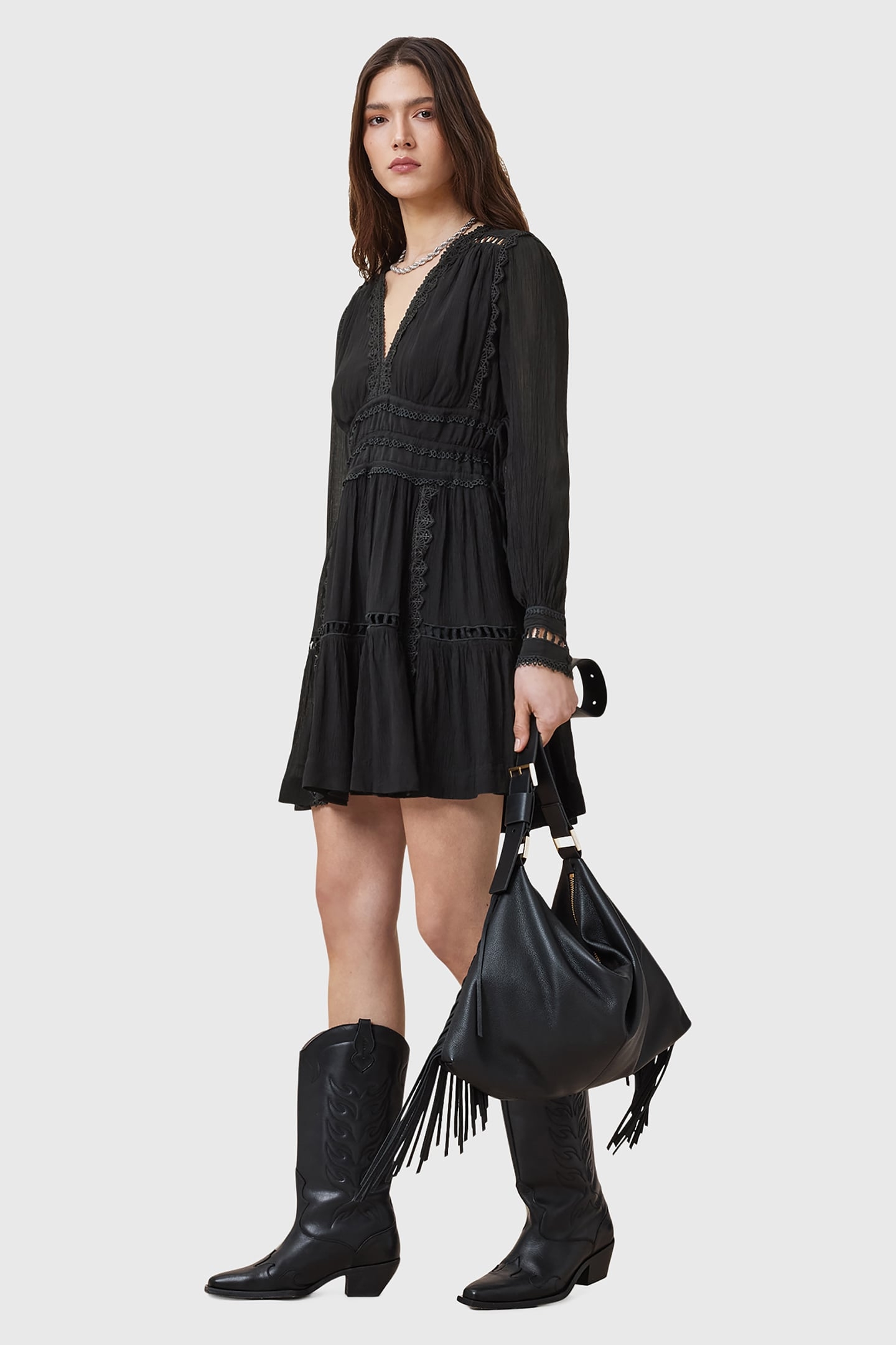 XANTHE LS MINI DRESS BLACK 3