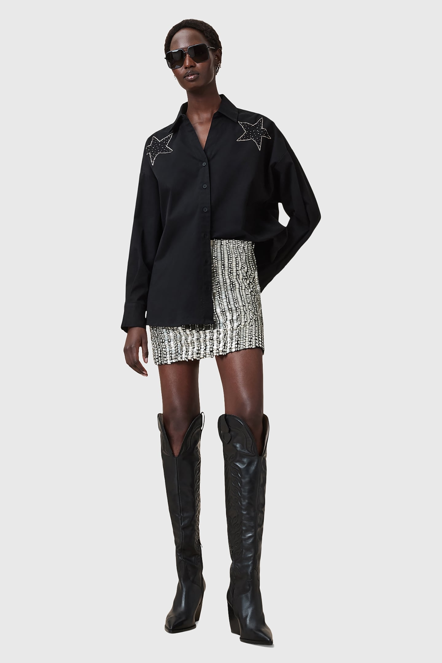 JAMILIA EMB SKIRT SILVER 6