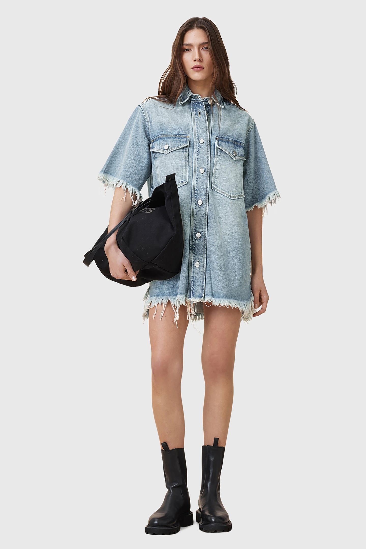 FAYE SS DENIM DRESS LIGHT INDIGO 3