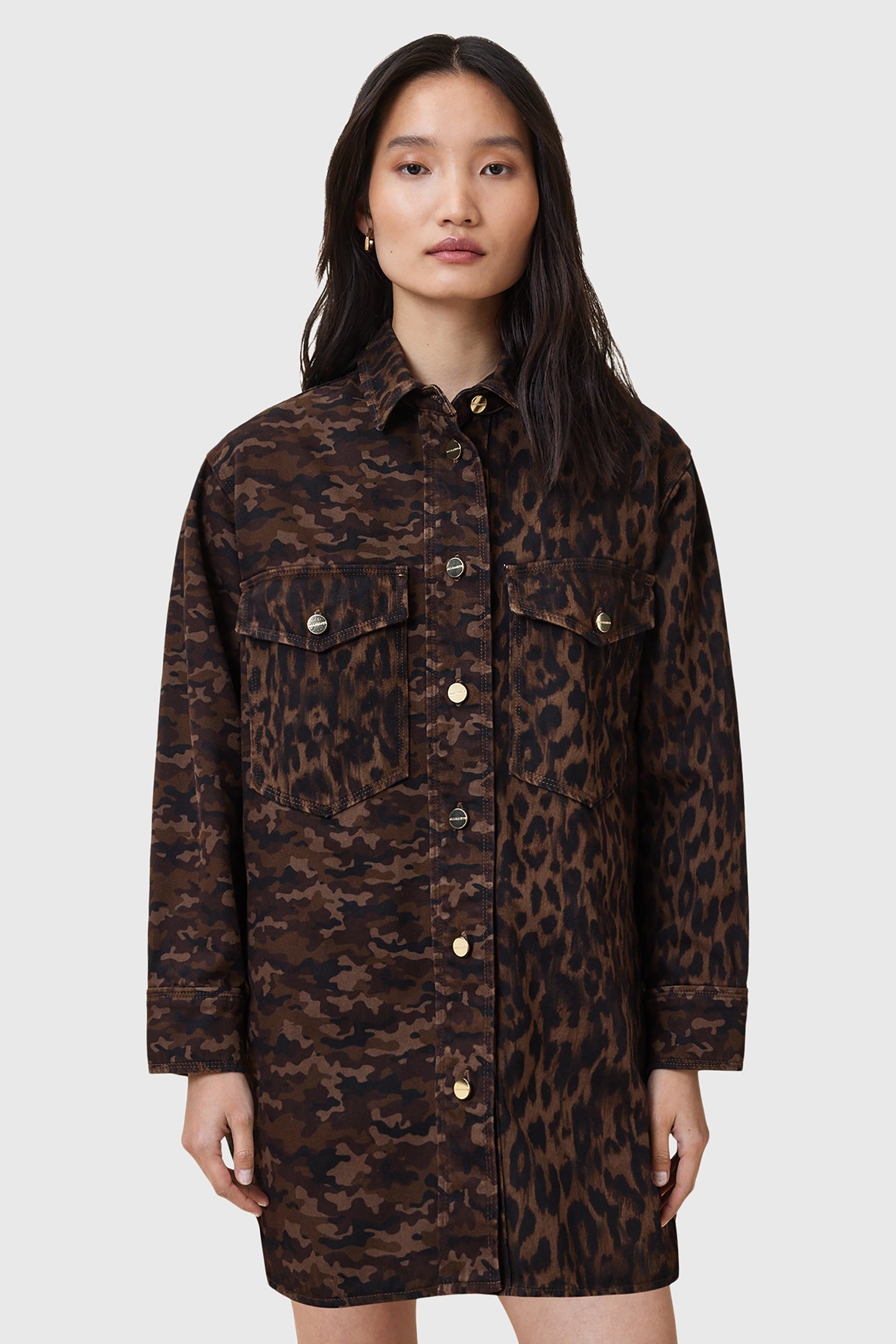 FAYE SHACKET DRESS CAMO BROWN 1