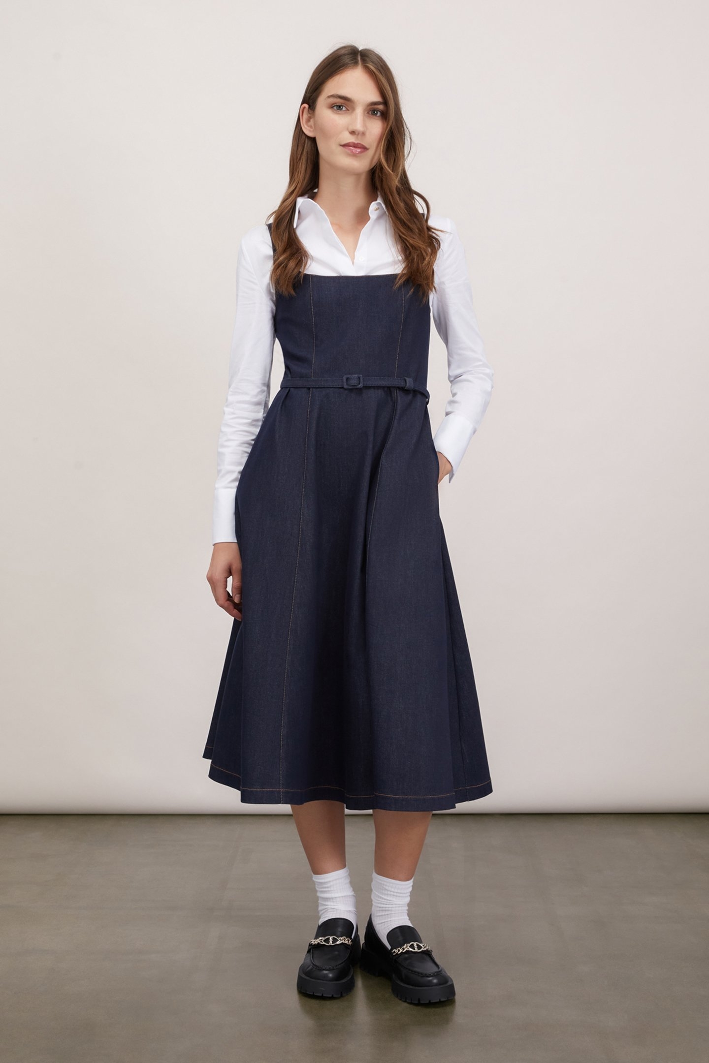 DENIM MIDI DRESS BLUE 1