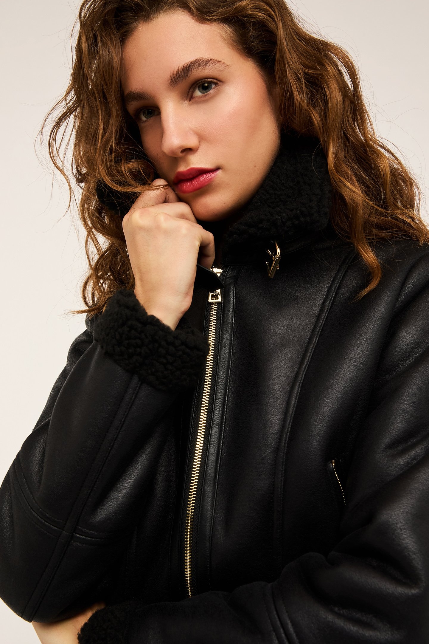 SHEEPSKIN-EFFECT JACKET BLACK 5