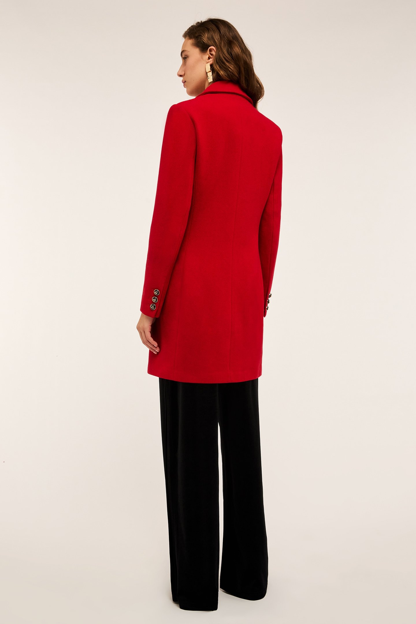 SINGLE-BREASTED WOOL BLEND CLOTH COAT RED 3