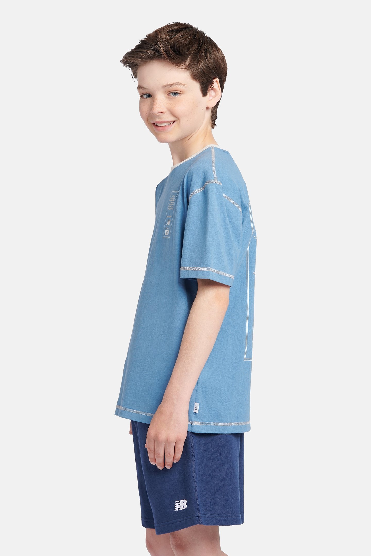 BOYS 574 DIAGRAM TEE HERONBLU 6