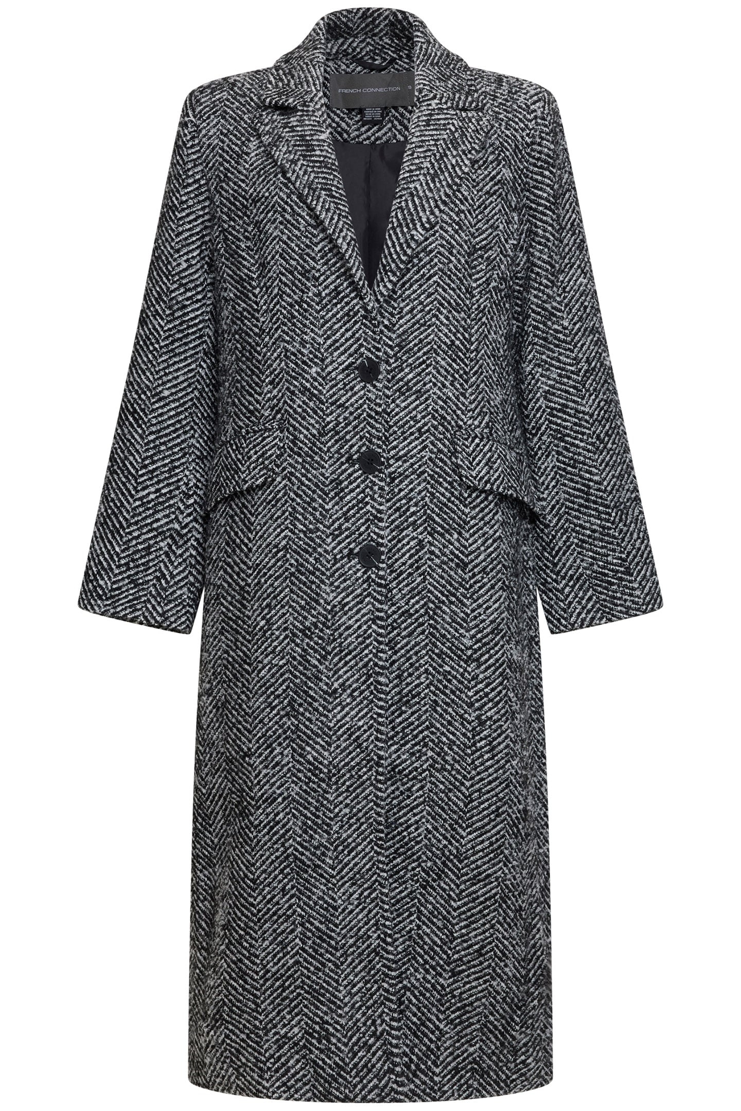 HERRINGBONE COAT W BLACK/WHITE 2