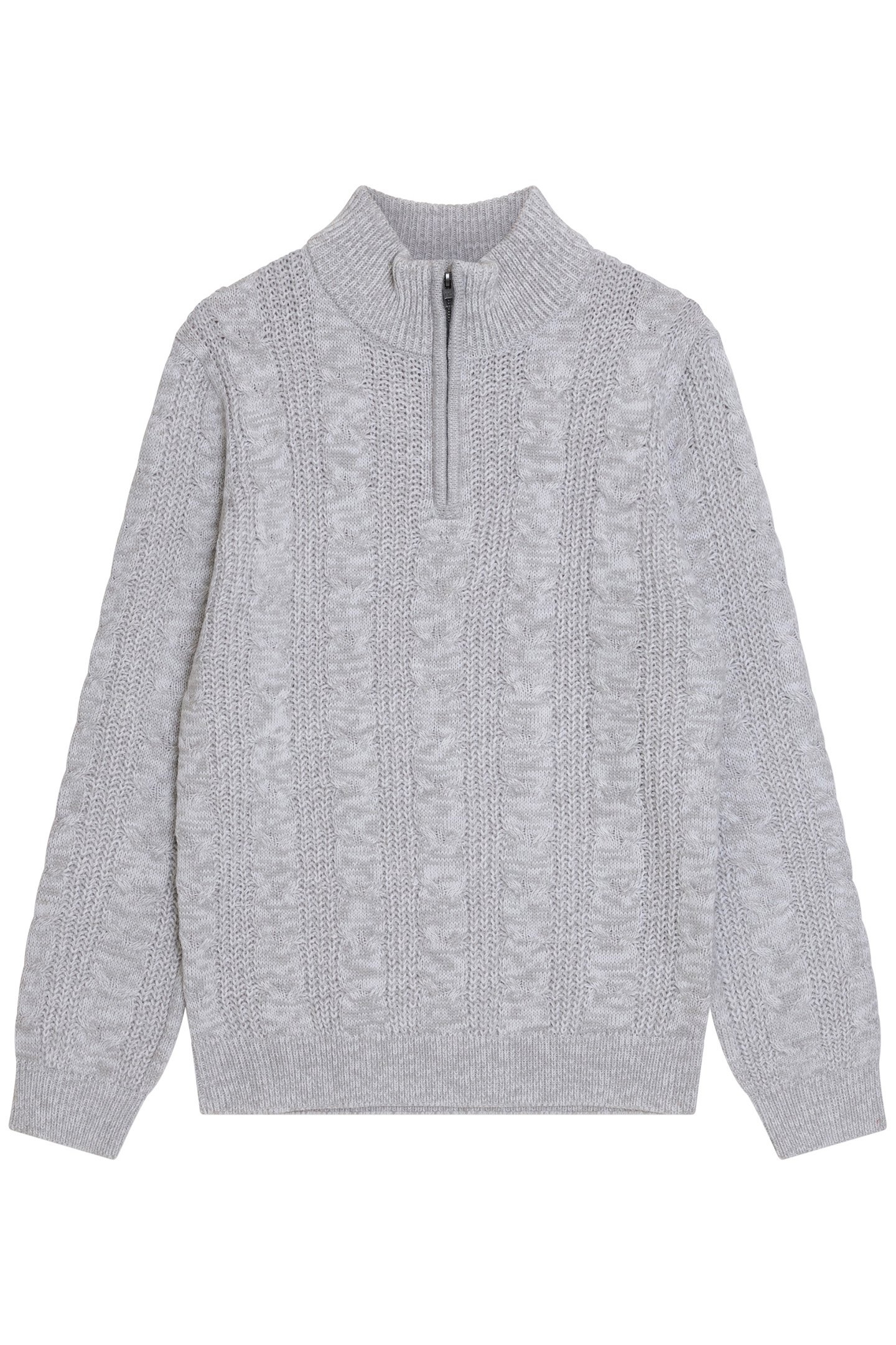 HALF ZIP CABLE ECRU MEL 1