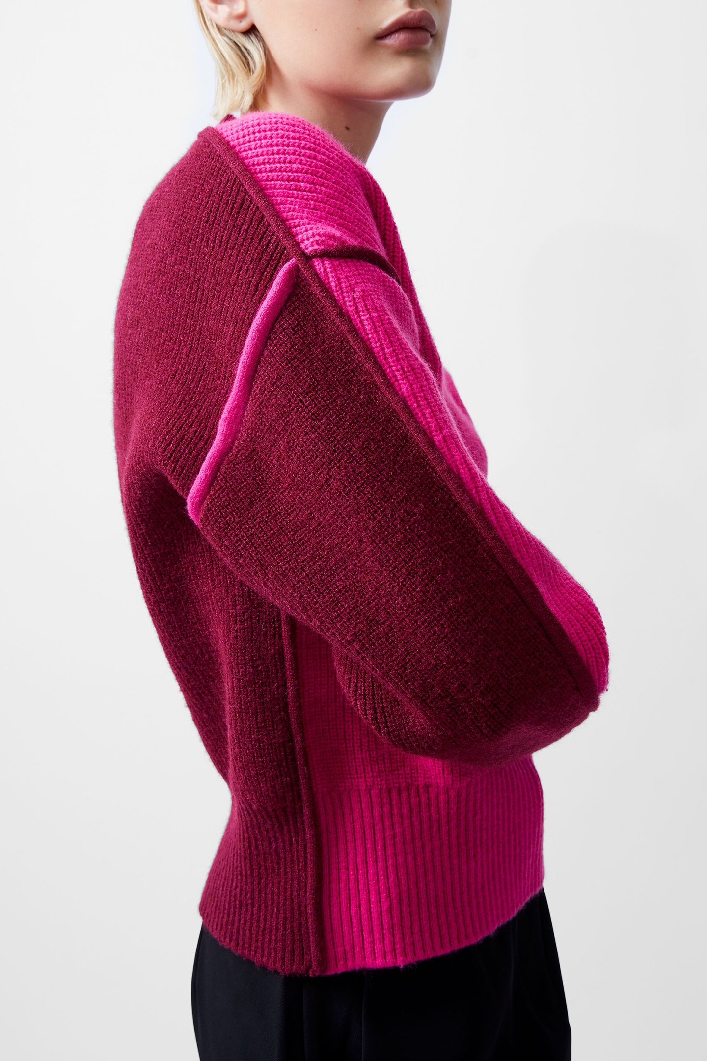 LORENA L/S HIGH NK JUMPER LUM PINK/BKD CHERRY 4