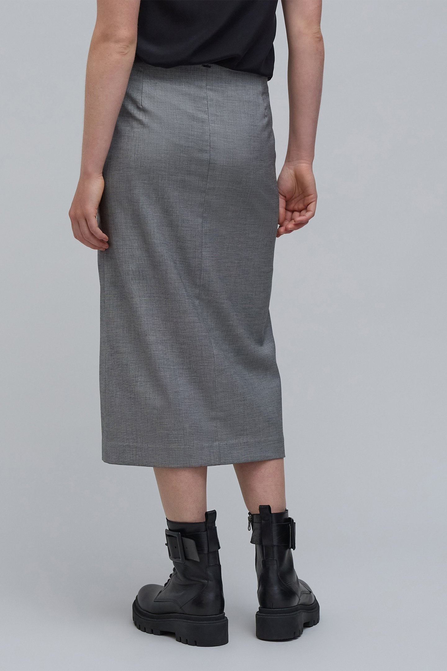 FAUX-UNI GRAY PENCIL SKIRT GREY 2