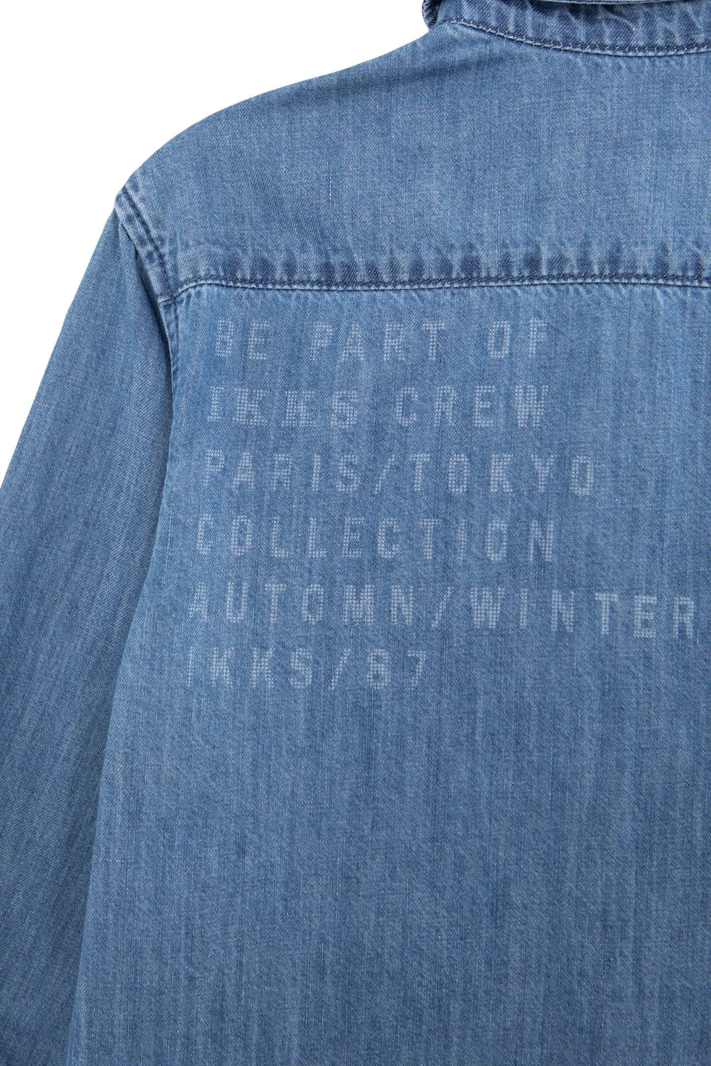 BLUE DENIM SHIRT WATERLESS MESSAGE BACK BOY 5