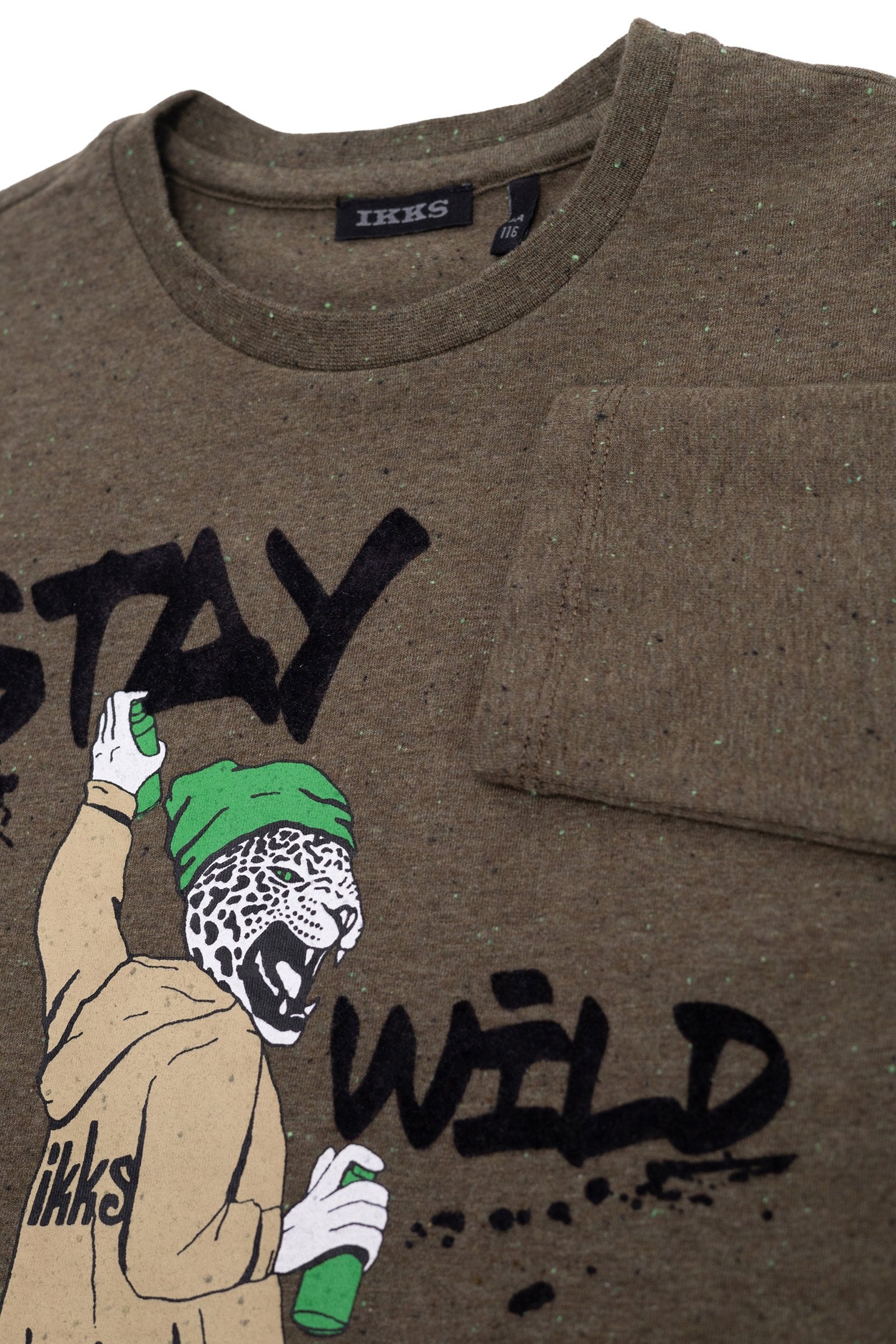 BOY'S VISUAL LEOPARD-PRINT KHAKI T-SHIRT 4