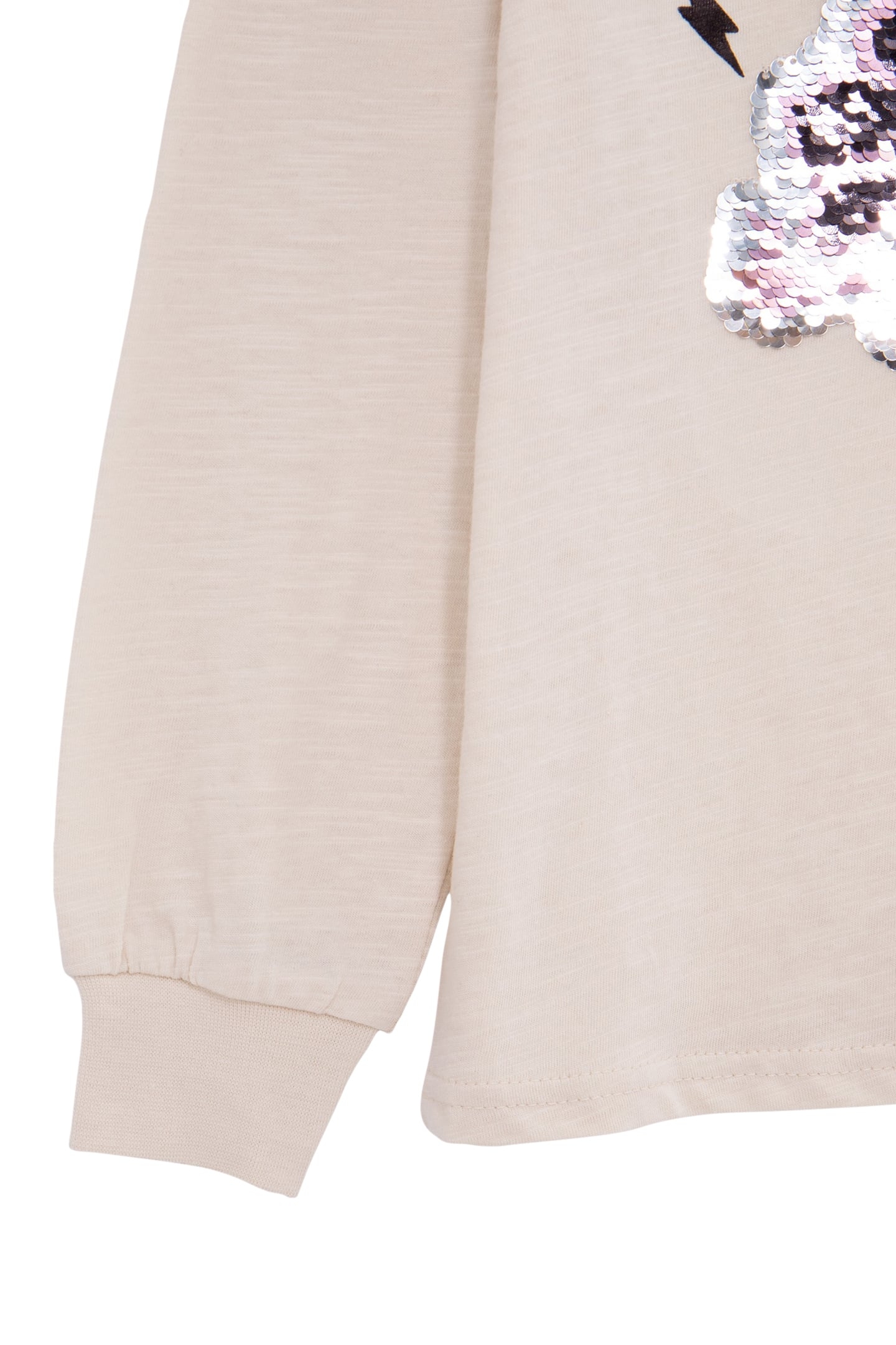 GIRL'S ECRU T-SHIRT WITH REVERSIBLE SEQUIN ART DECO IMAGE 4