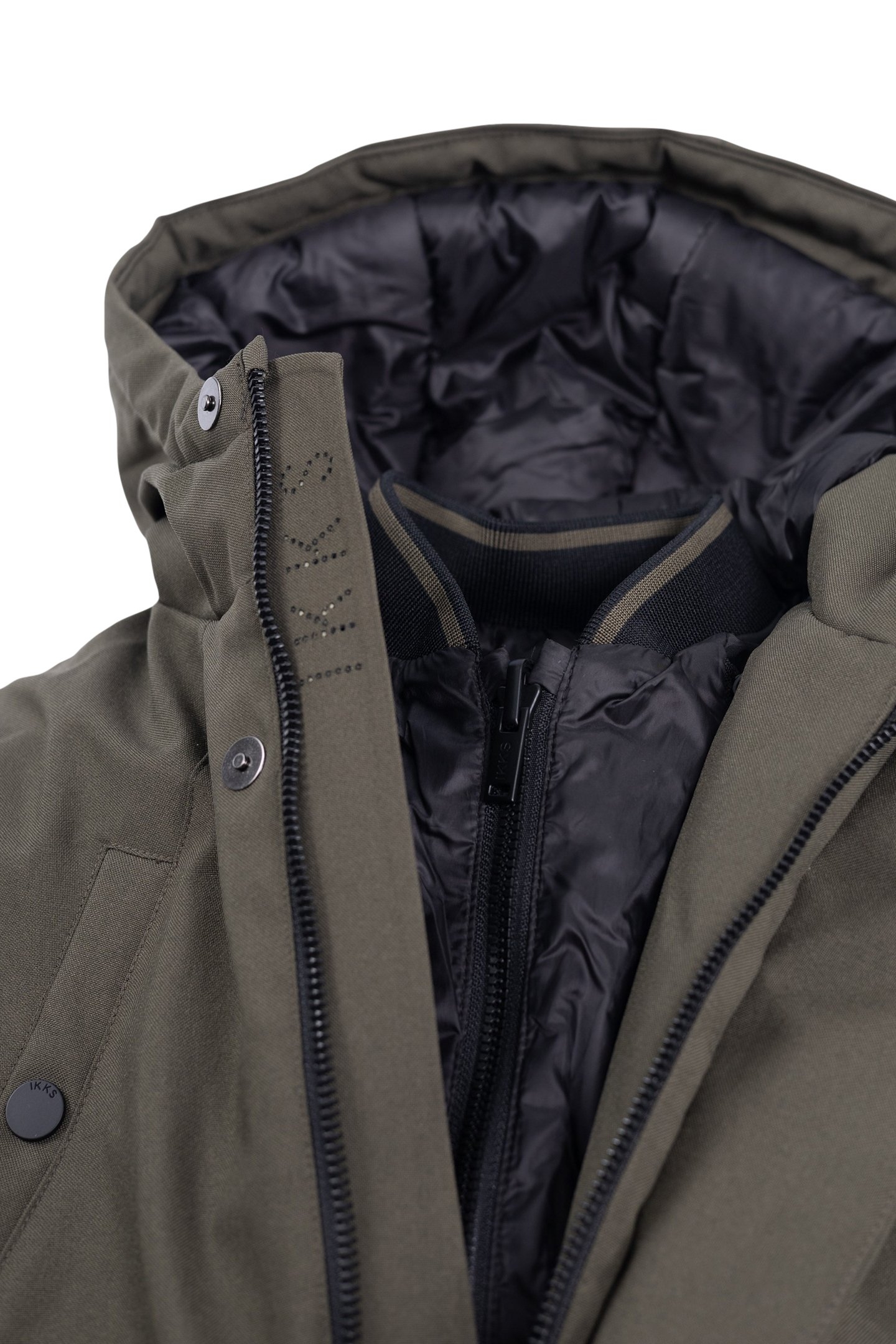 BOY'S 2-IN-1 KHAKI PARKA WITH BLACK QUILTED JACKET 5