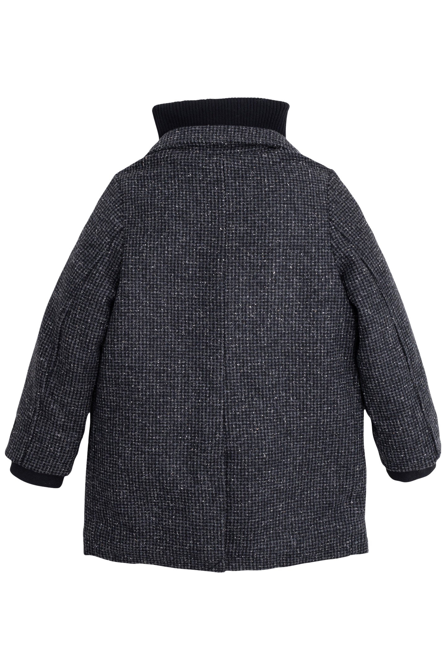 BOY'S GRAY PLAID COAT WITH TWO-PLY TRIM 2