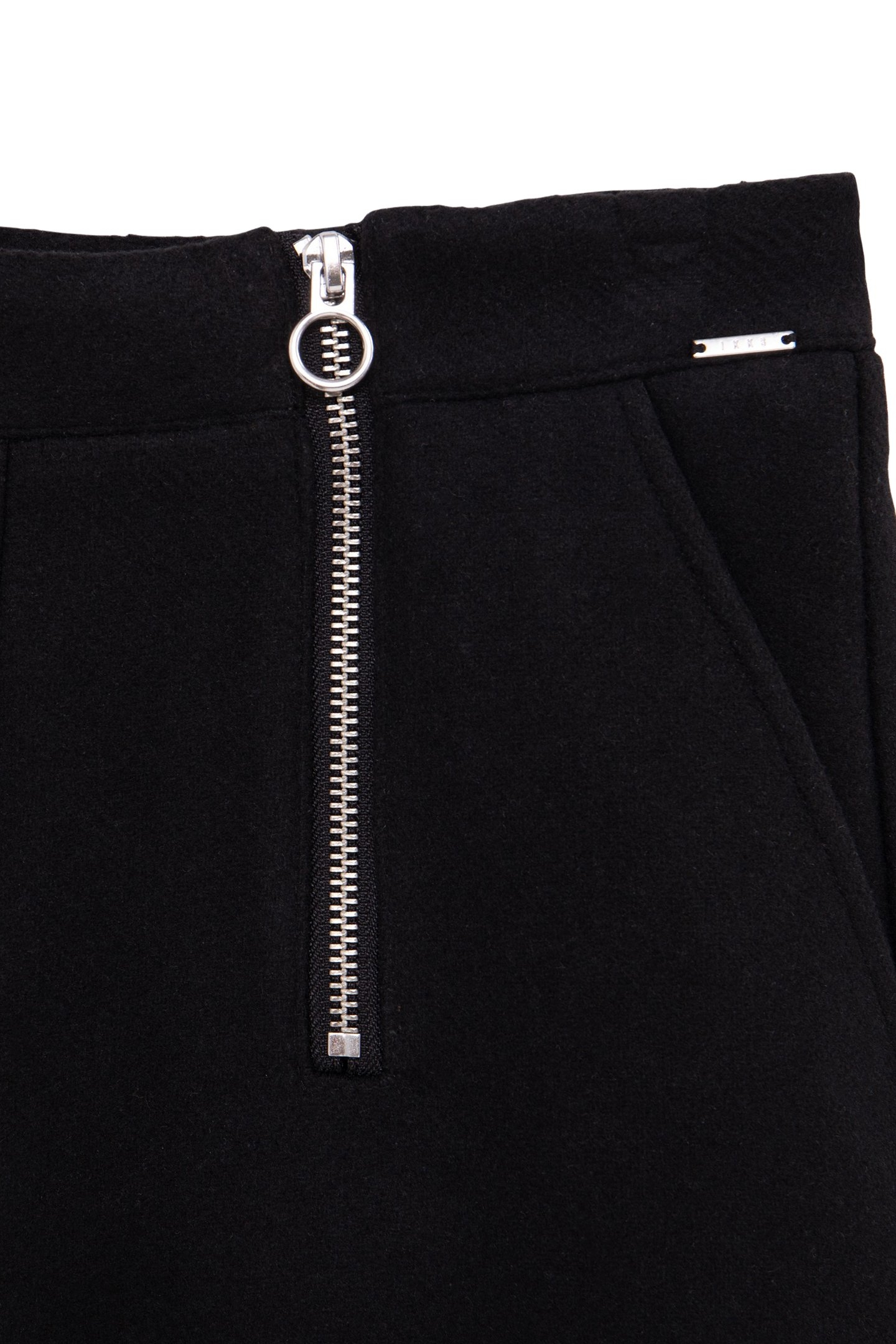 GIRLS' BLACK DOUBLE-ZIP WOOL SHORTS 3