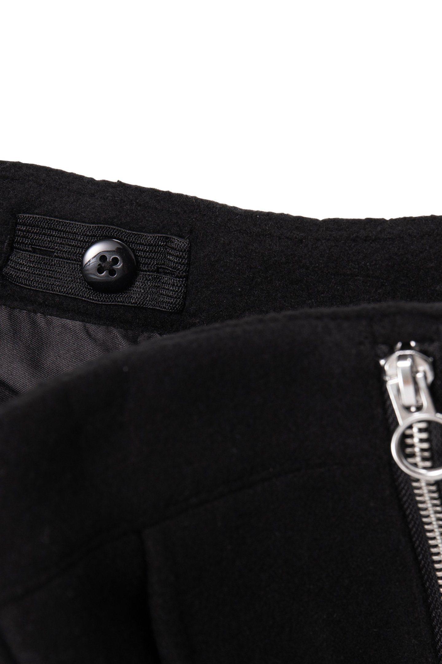 GIRLS' BLACK DOUBLE-ZIP WOOL SHORTS 5