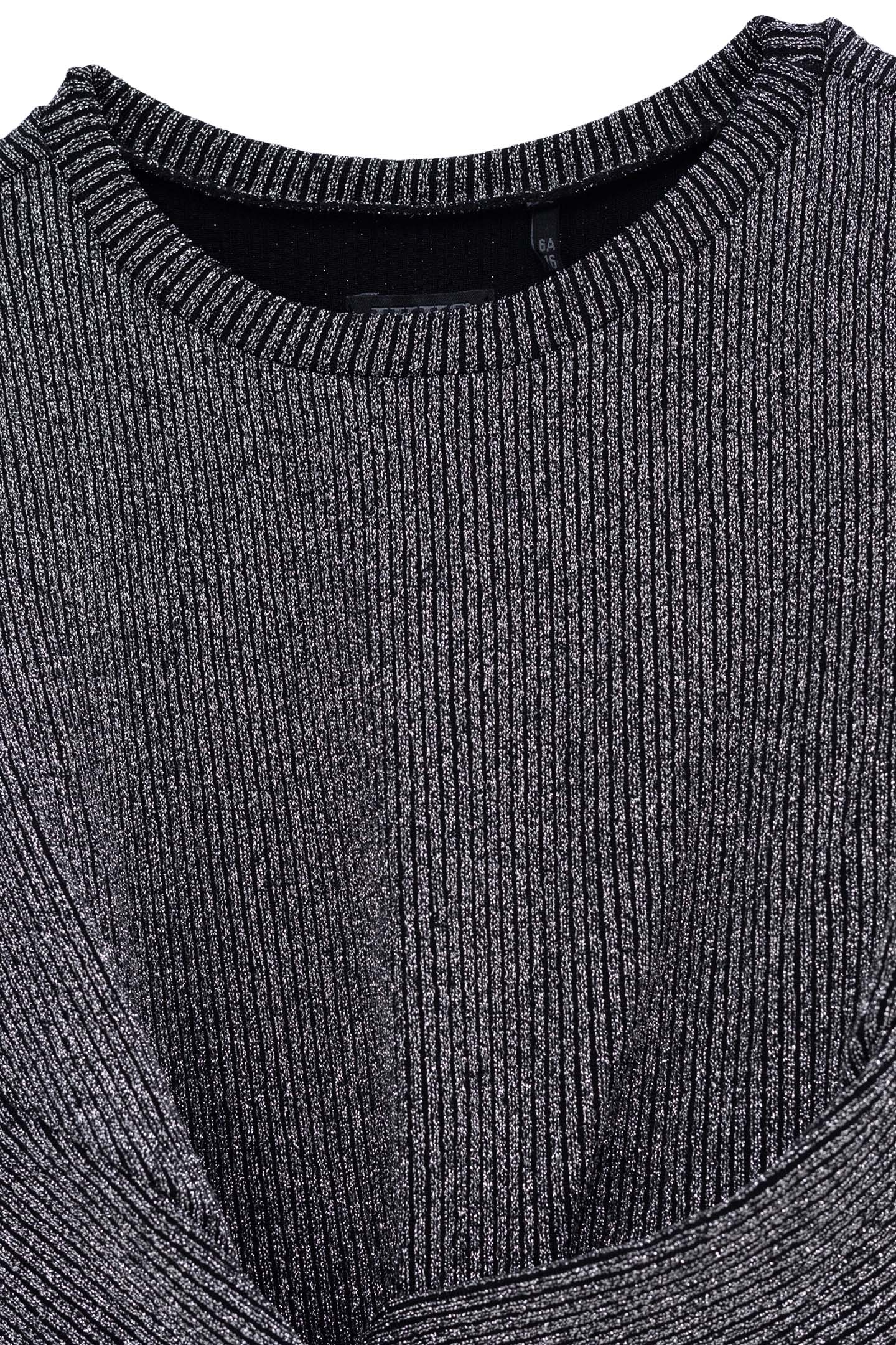 GIRLS' HORT IRIDESCENT GREY DRESS WITH BOW DETAIL 3