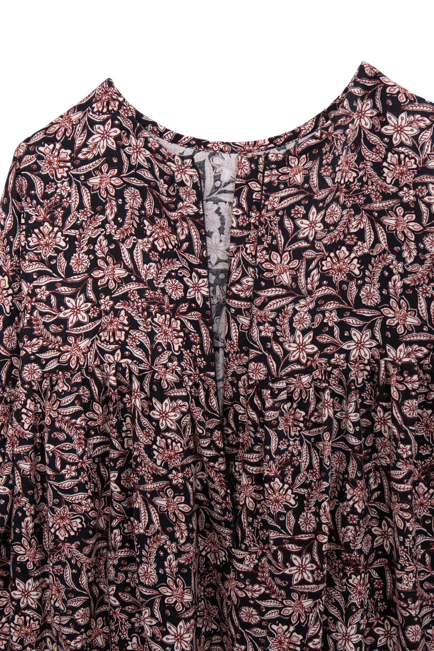 BLACK BAROQUE FLORAL PRINT DRESS FOR GIRLS 3