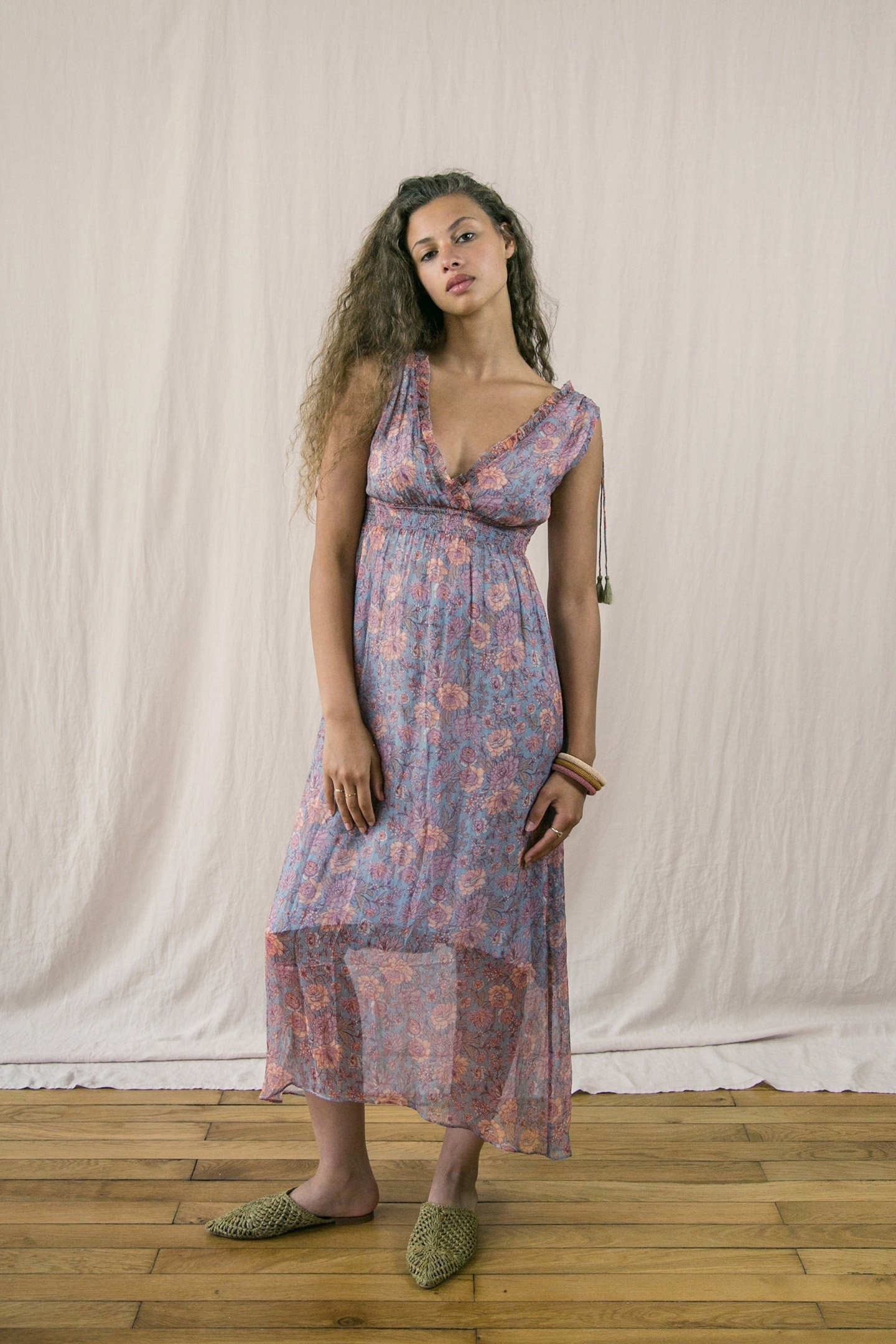 DRESS PLUMISKA BLUE GARDEN FLOWERS 1